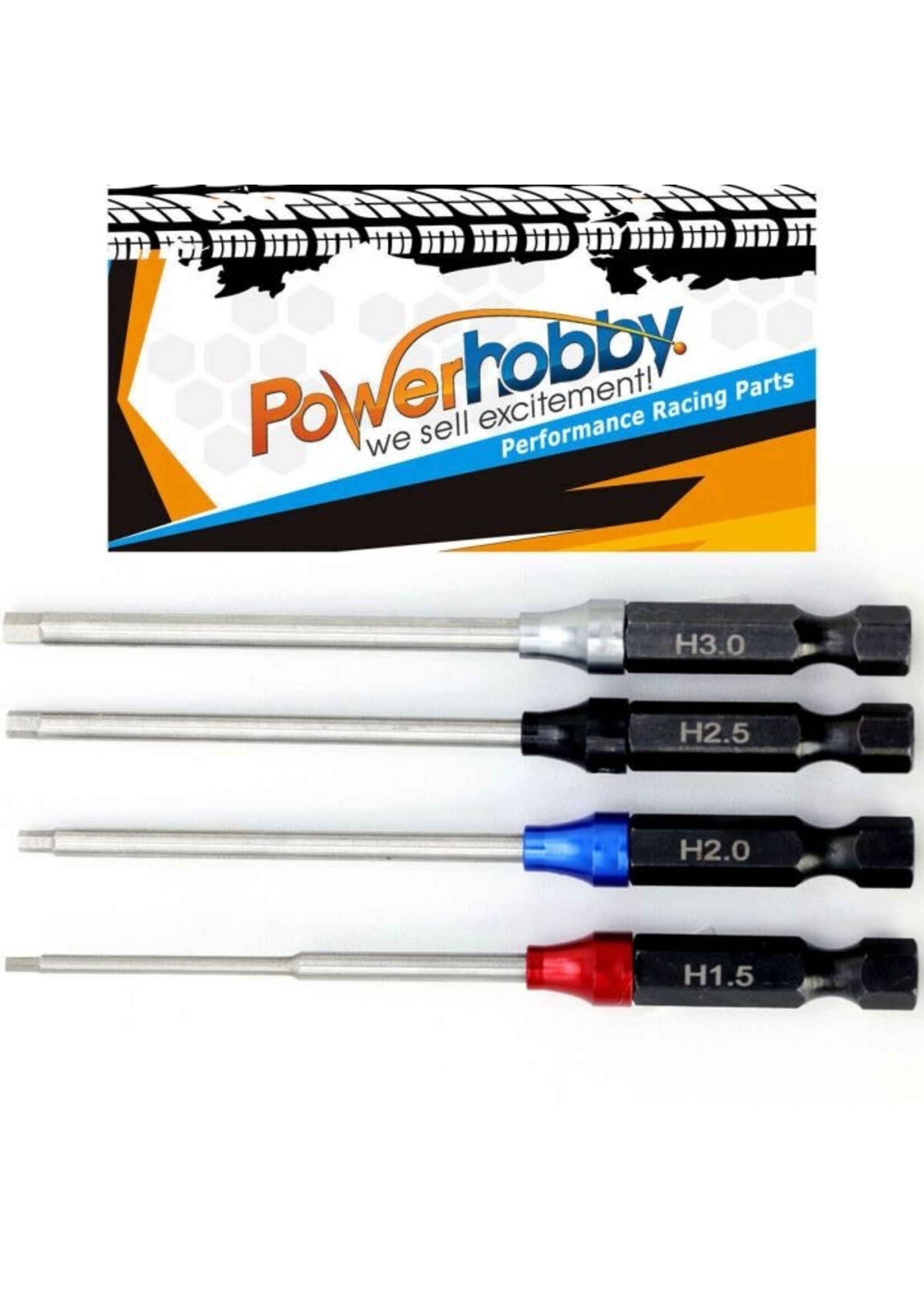 Power Hobby PHT006 Powerhobby RC Hex Driver 1/4" Power Tool Set Metric 1.5, 2.0, 2.5, 3.0mm