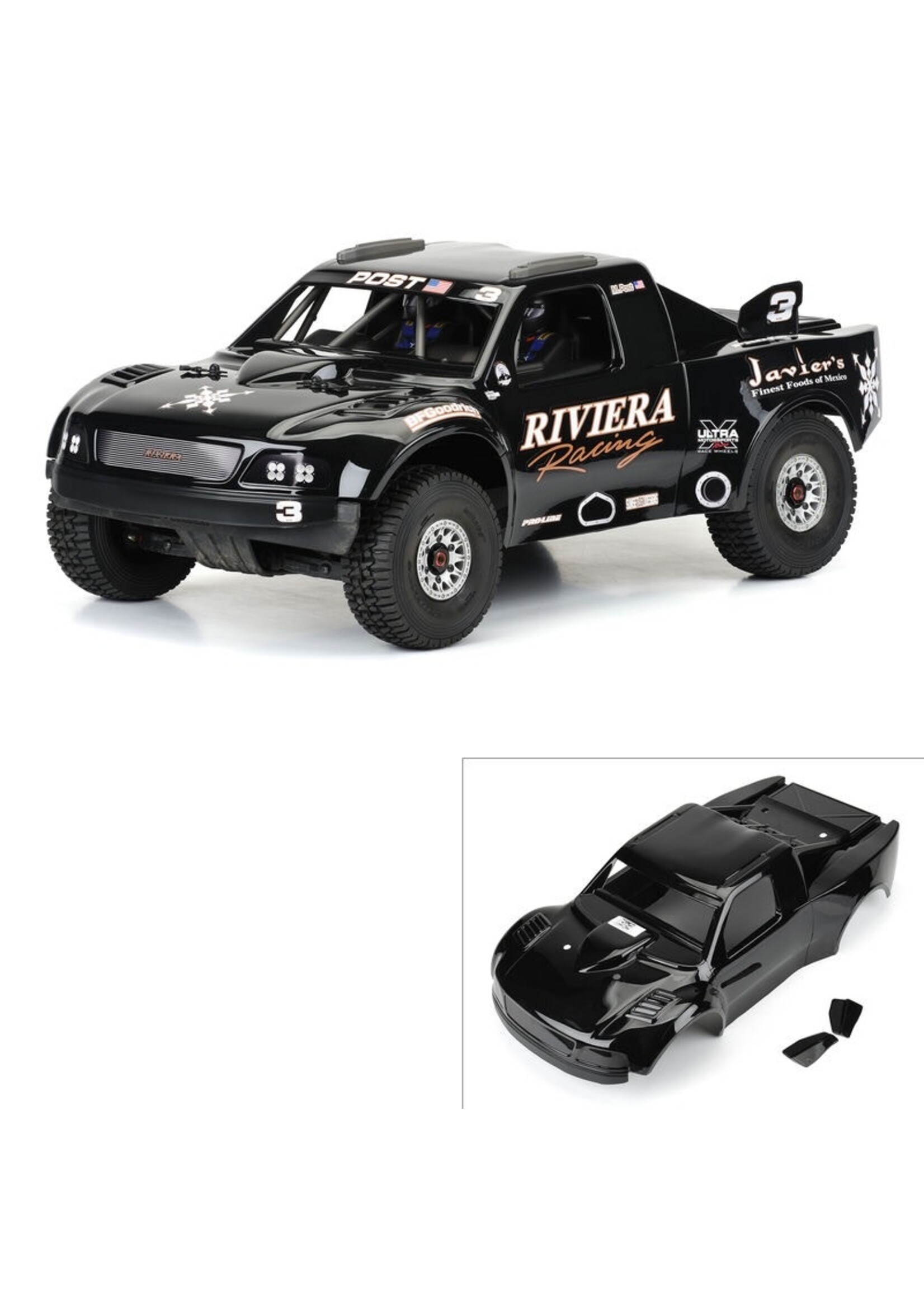 Pro-Line PRO361818 1/7 Pre-Cut 1997 Ford F-150 Trophy Truck Riviera Black Body: Mojave