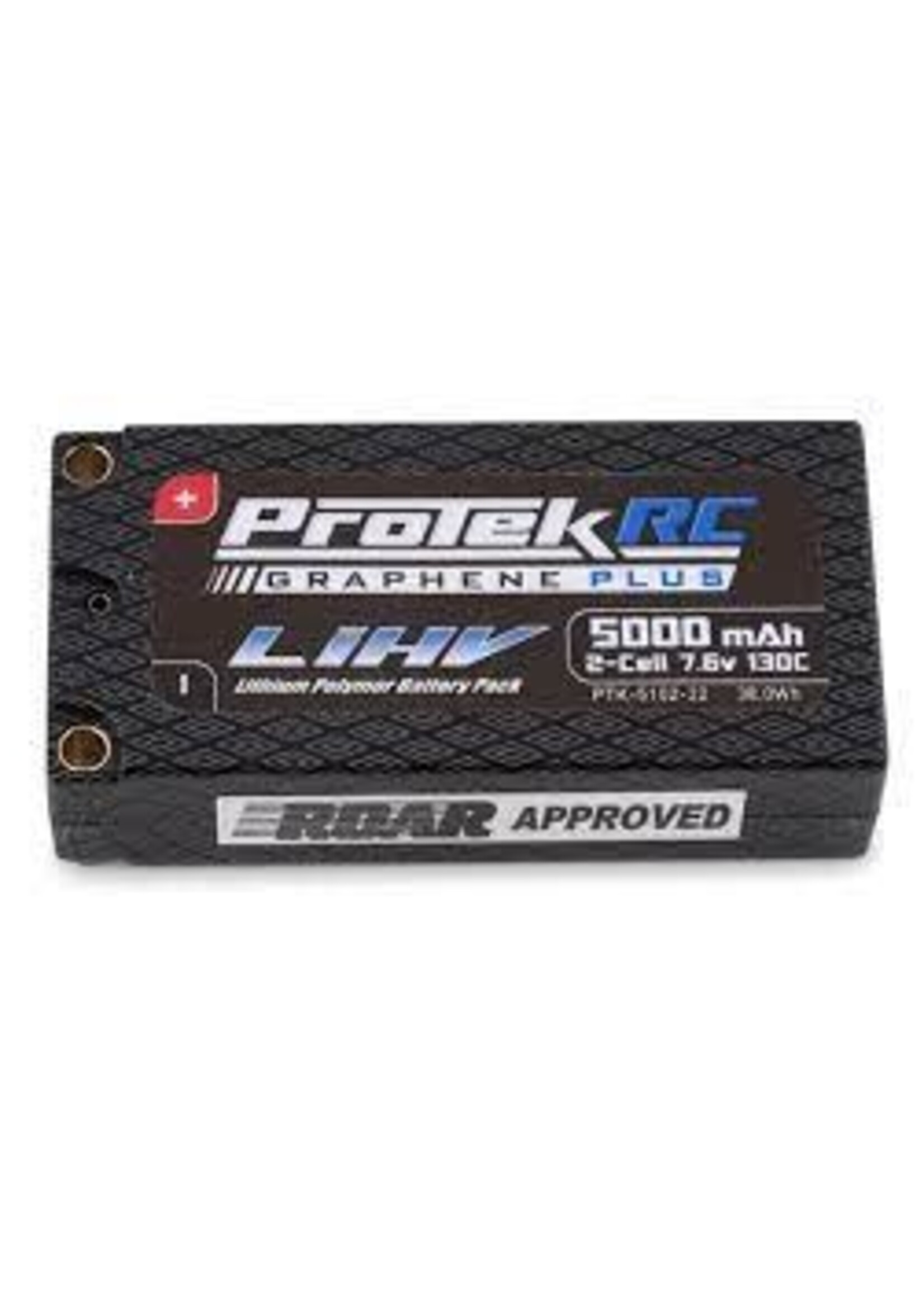 ProTek RC PTK-5102-22 ProTek RC 2S 130C Low IR Si-Graphene + HV Shorty LiPo Battery (7.6V/5000mAh) w/5mm Connectors (ROAR Approved)