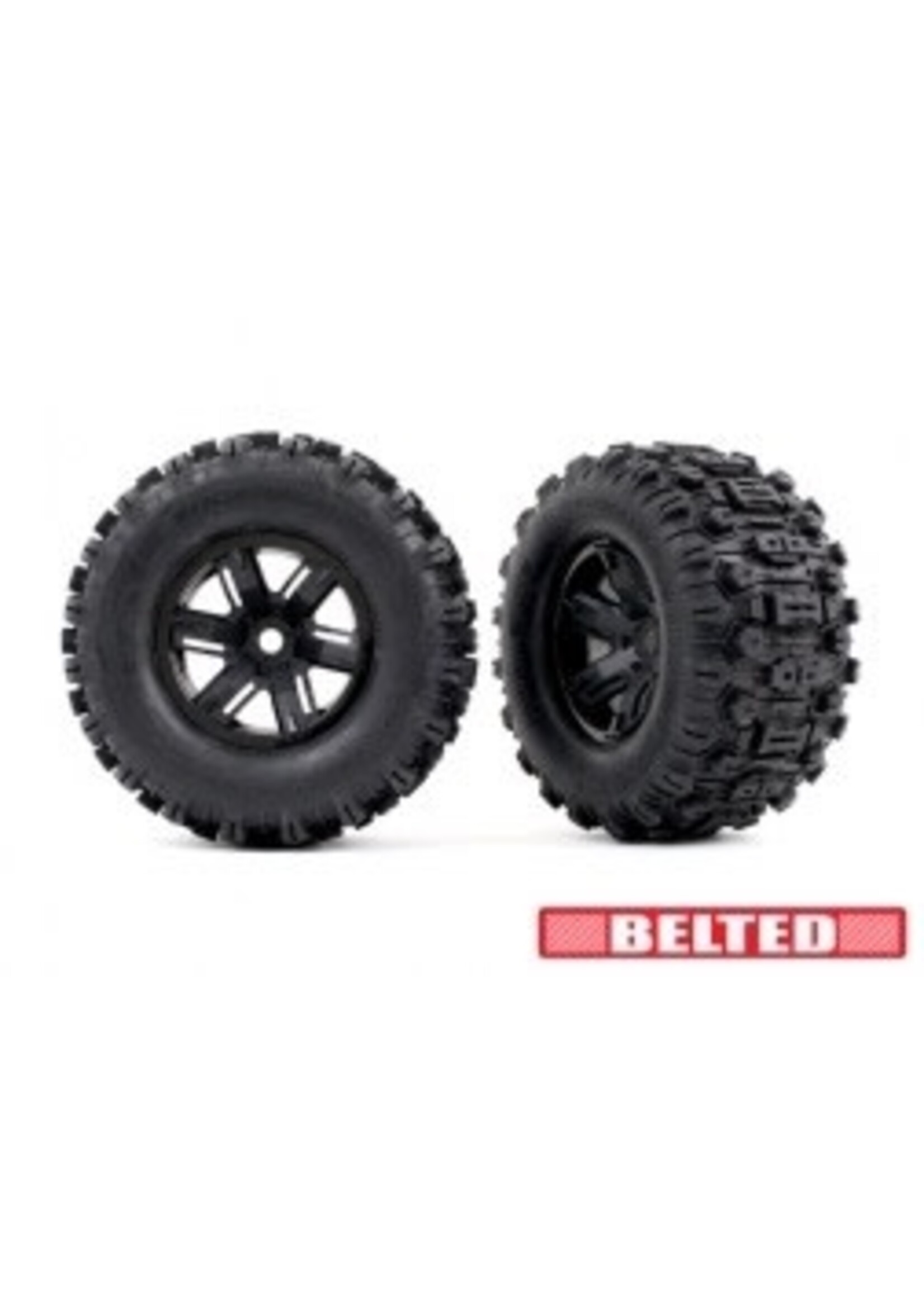 Traxxas 7871Tires & wheels, assembled, glued (X-Maxx® black wheels, Sledgehammer®