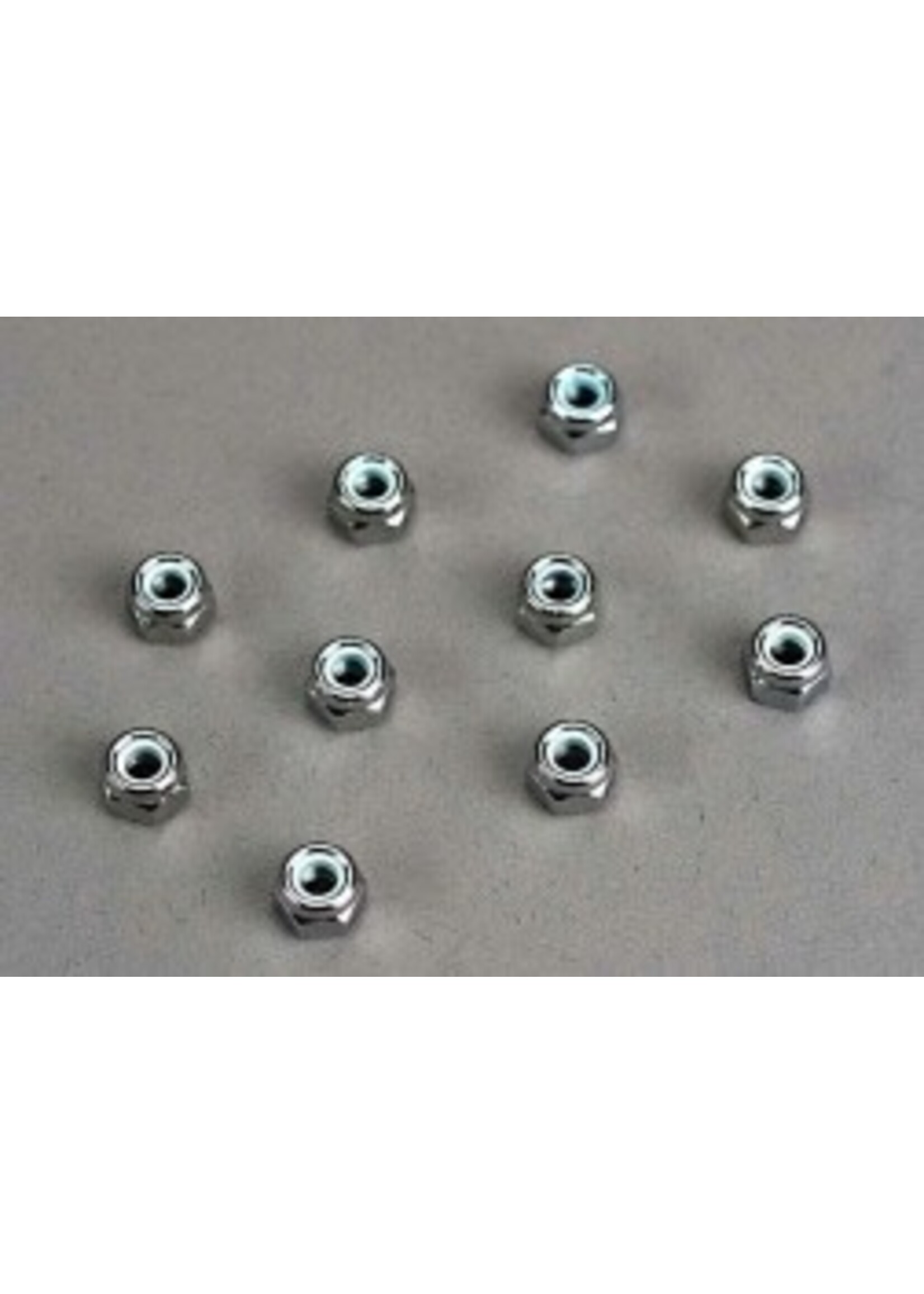 Traxxas 1747R Nuts, aluminum, flanged, serrated (4mm) (blue-anodized) (4)