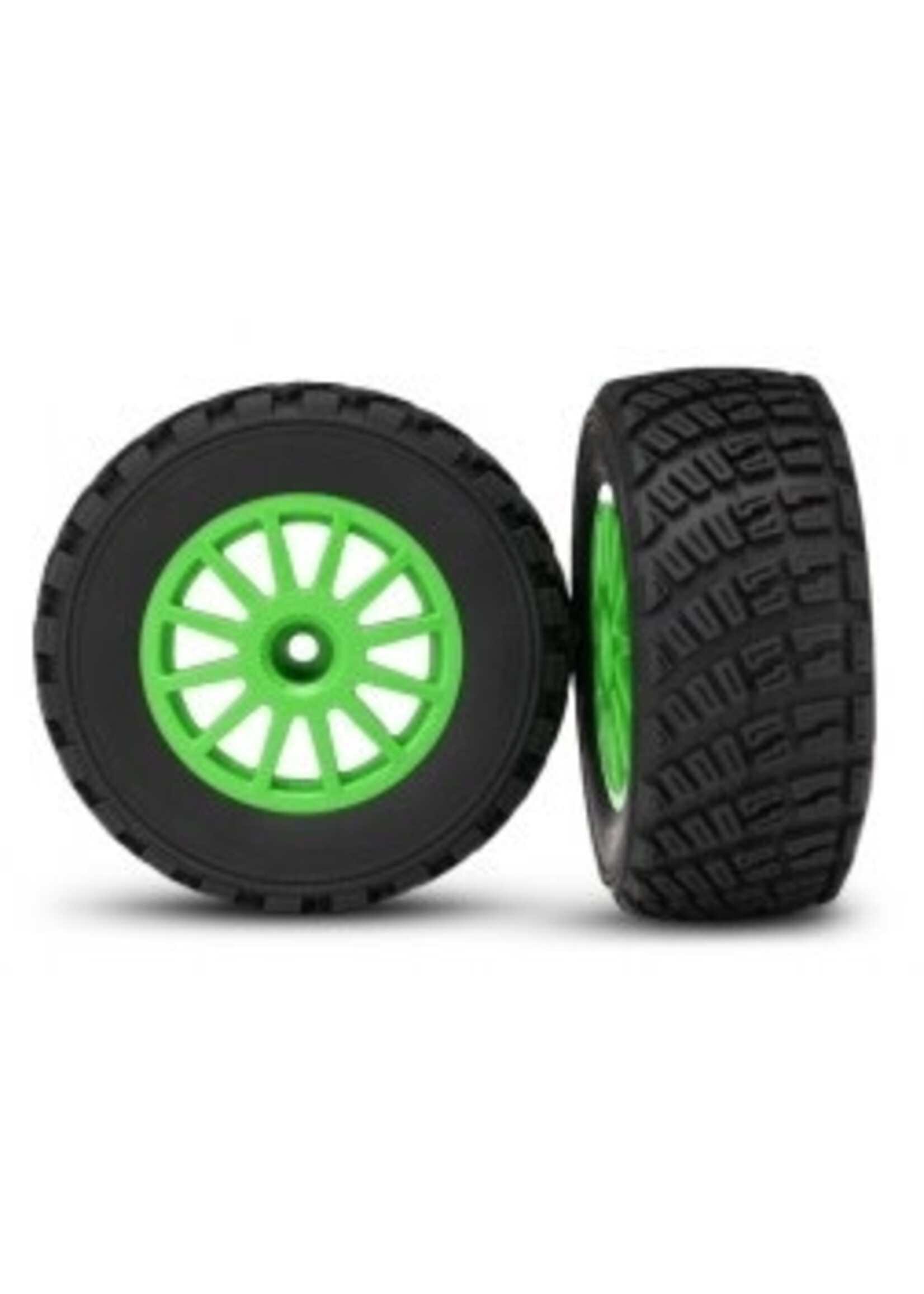 Traxxas Tires & wheels, assembled, glued (green)