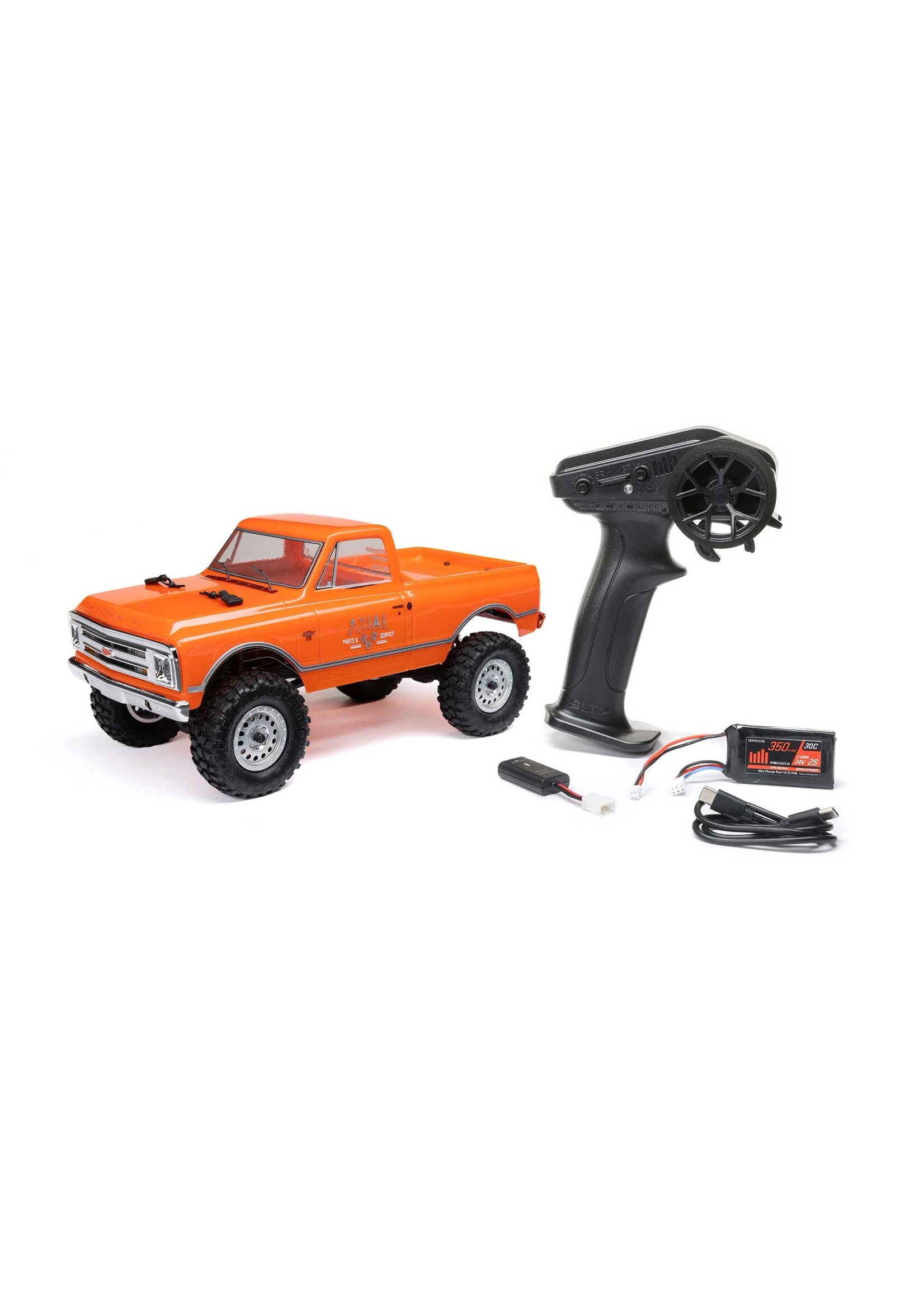 Axial AXI00001V2T3 1/24 SCX24 1967 Chevrolet C10 4WD Brushed Truck RTR, Orange