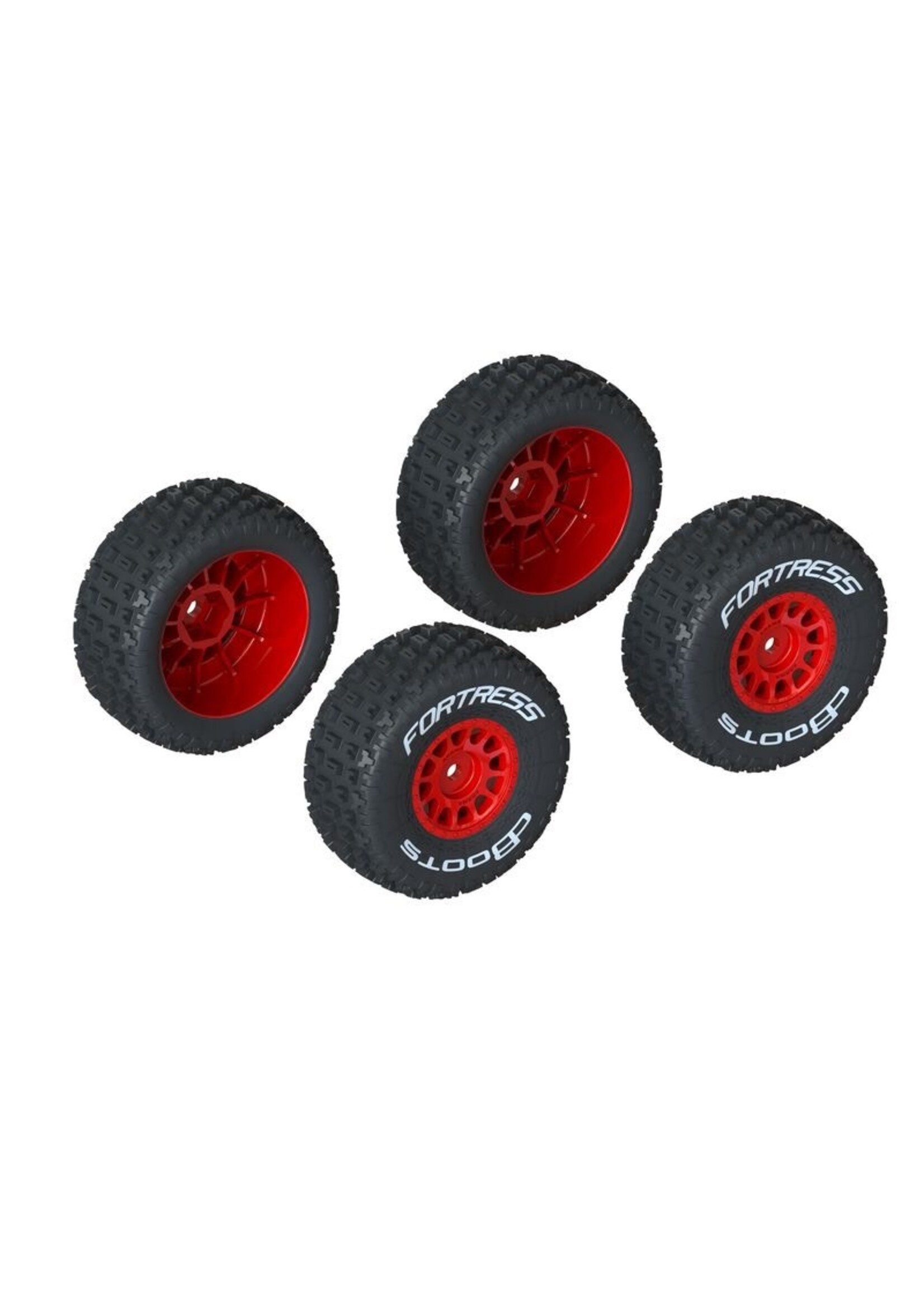 ARRMA ARA550116 dBoots 'FORTRESS' Tire Set Glued, Red (2 Pairs)