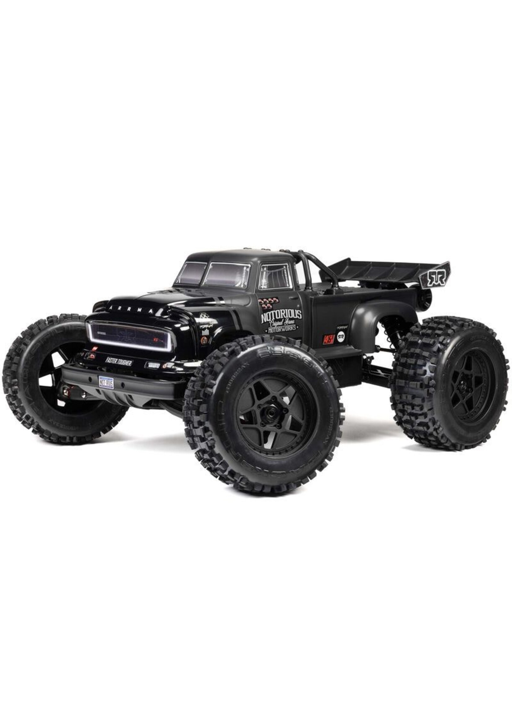 ARRMA 1/8 NOTORIOUS 6S V6 4X4 BLX BRUSHLESS STUNT TRUCK RTR, BLACK
