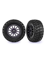 Traxxas Gray 12-Spoke Rally Wheels w/ Rally Tires (2)