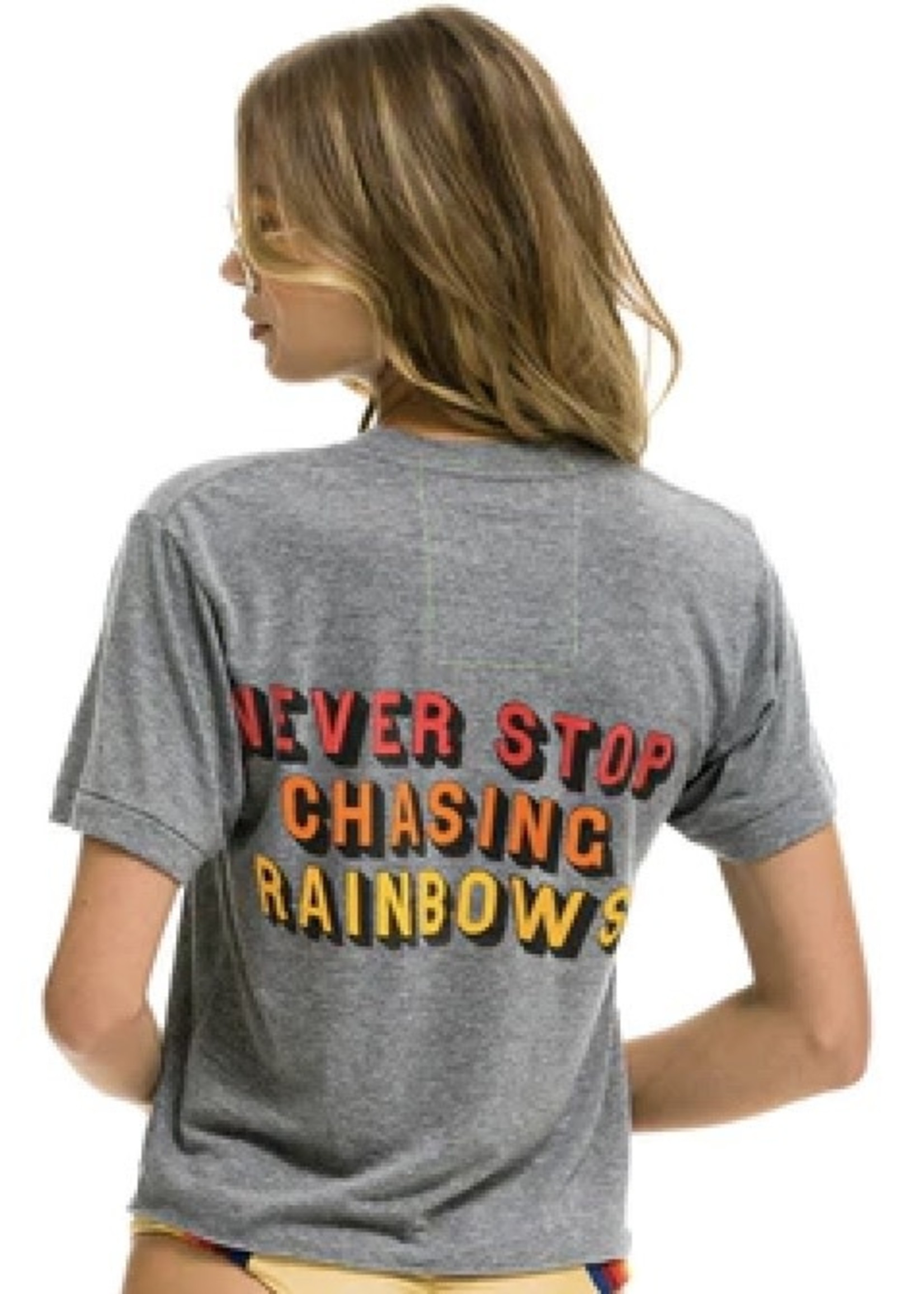 Aviator Nation Never Stop Chasing Rainbows Tee Grey