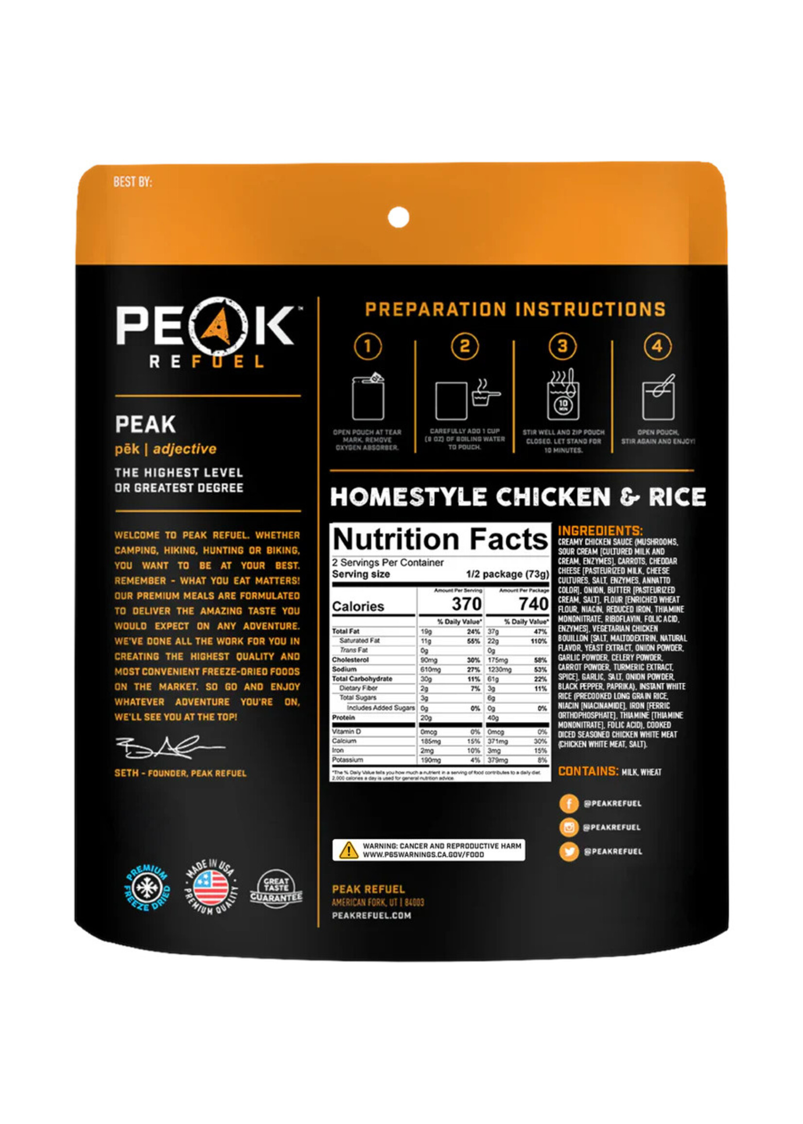 Peak Refuel Homestyle Chicken & Rice