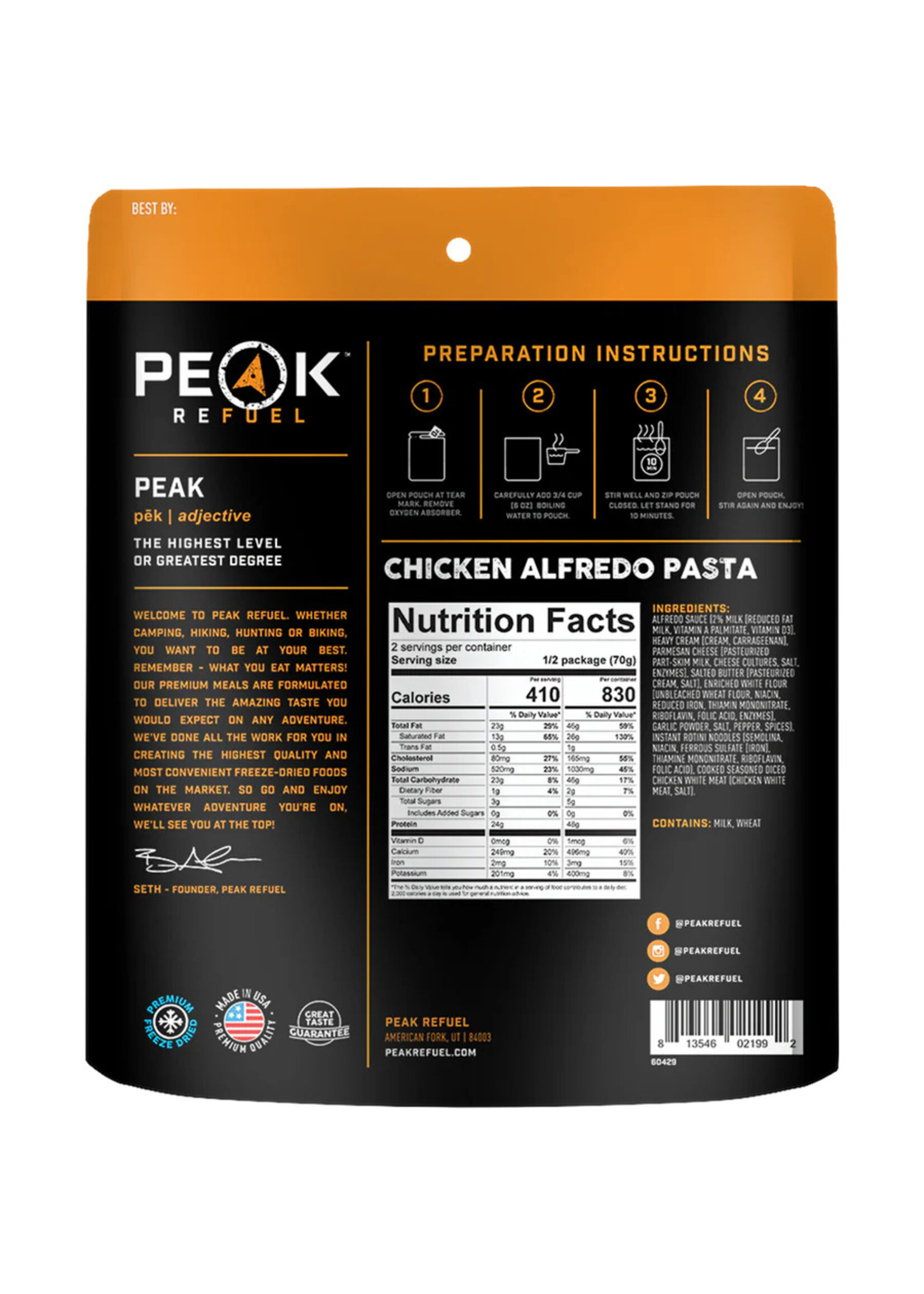 Peak Refuel Chicken Alfredo