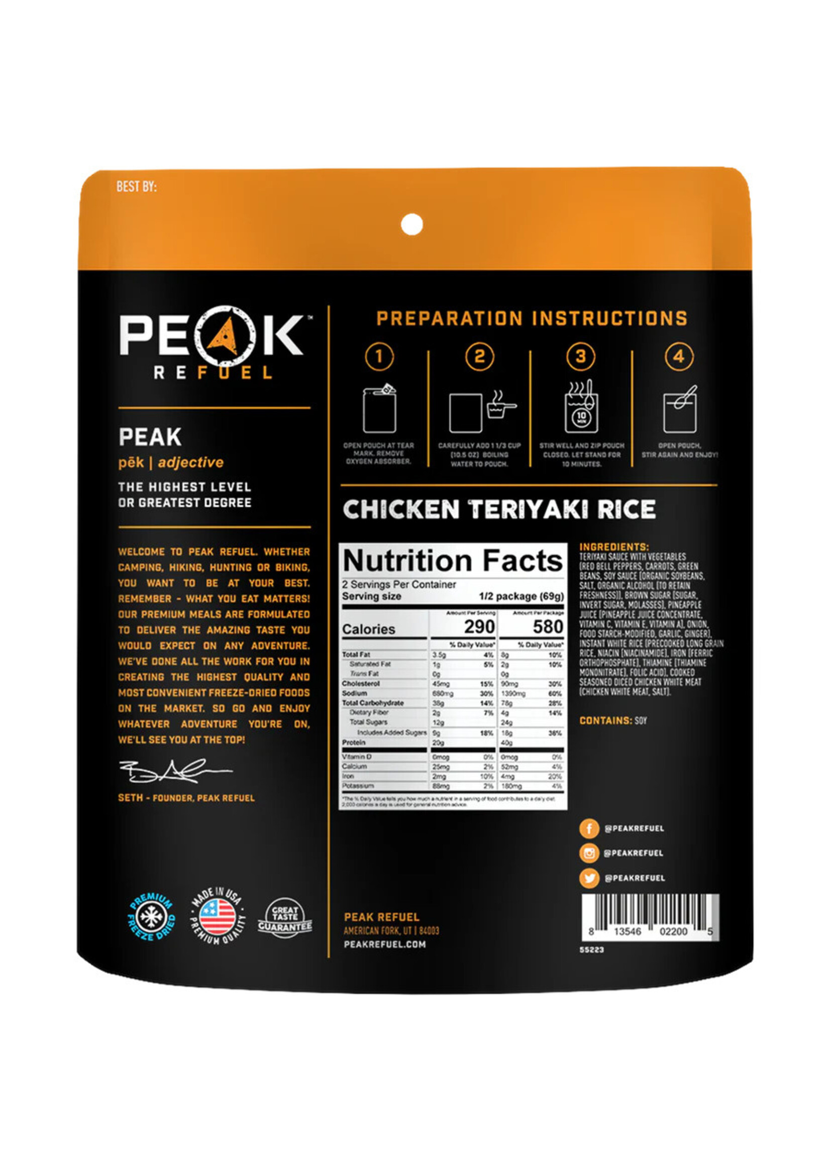 Peak Refuel Chicken Teriyaki Rice