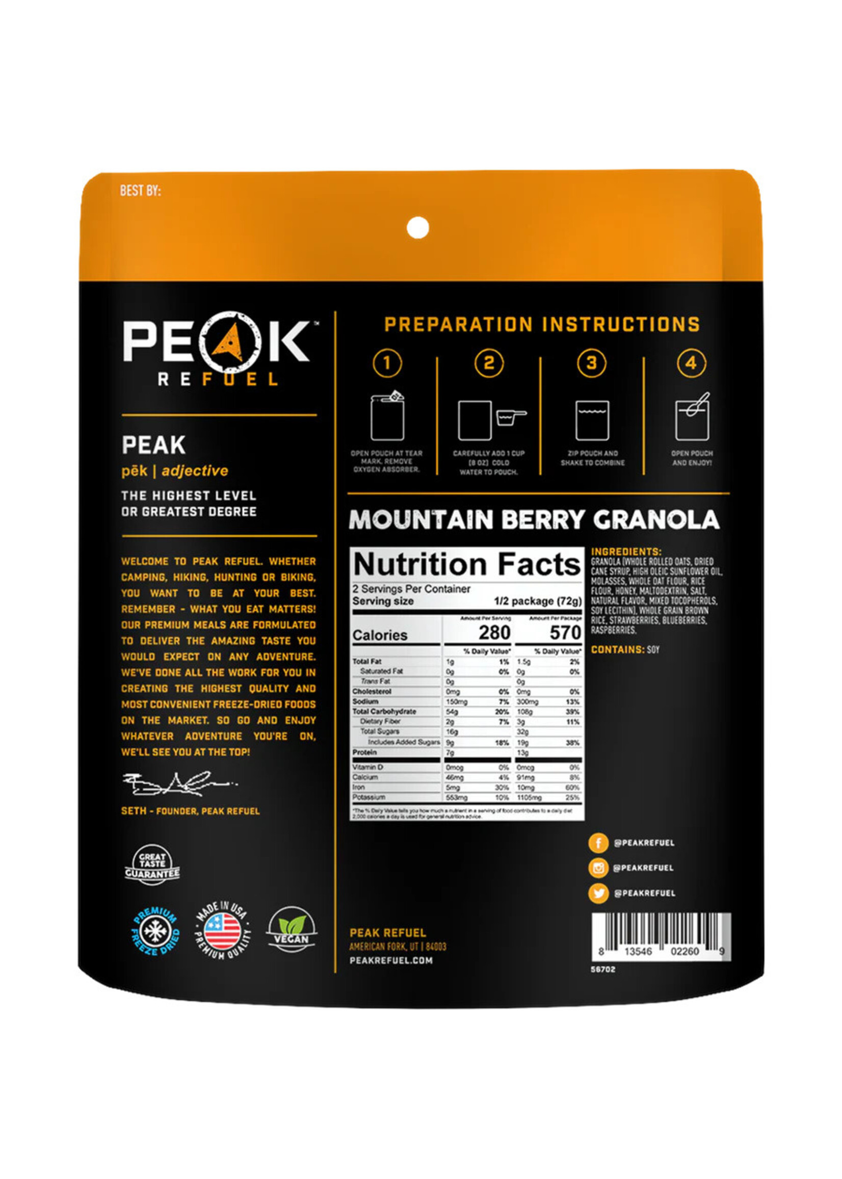 Peak Refuel Mountain Berry Granola