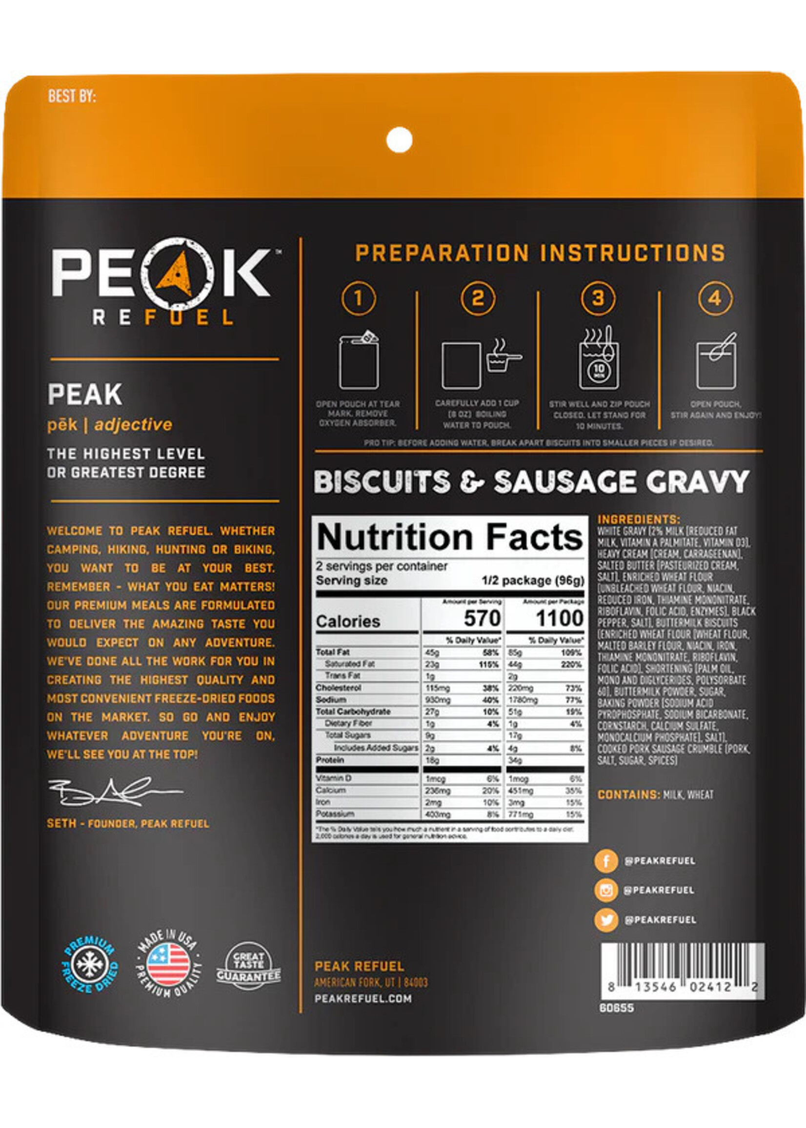 Peak Refuel Biscuits & Sausage Gravy