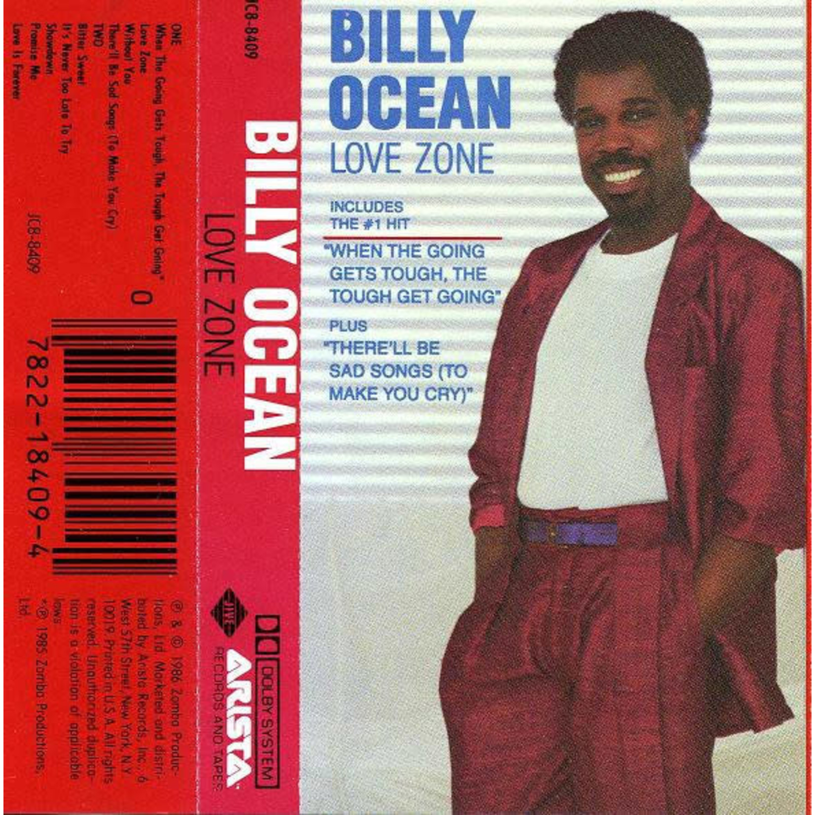 Jive Billy Ocean - Love Zone (Tape) {VG+/VG+}