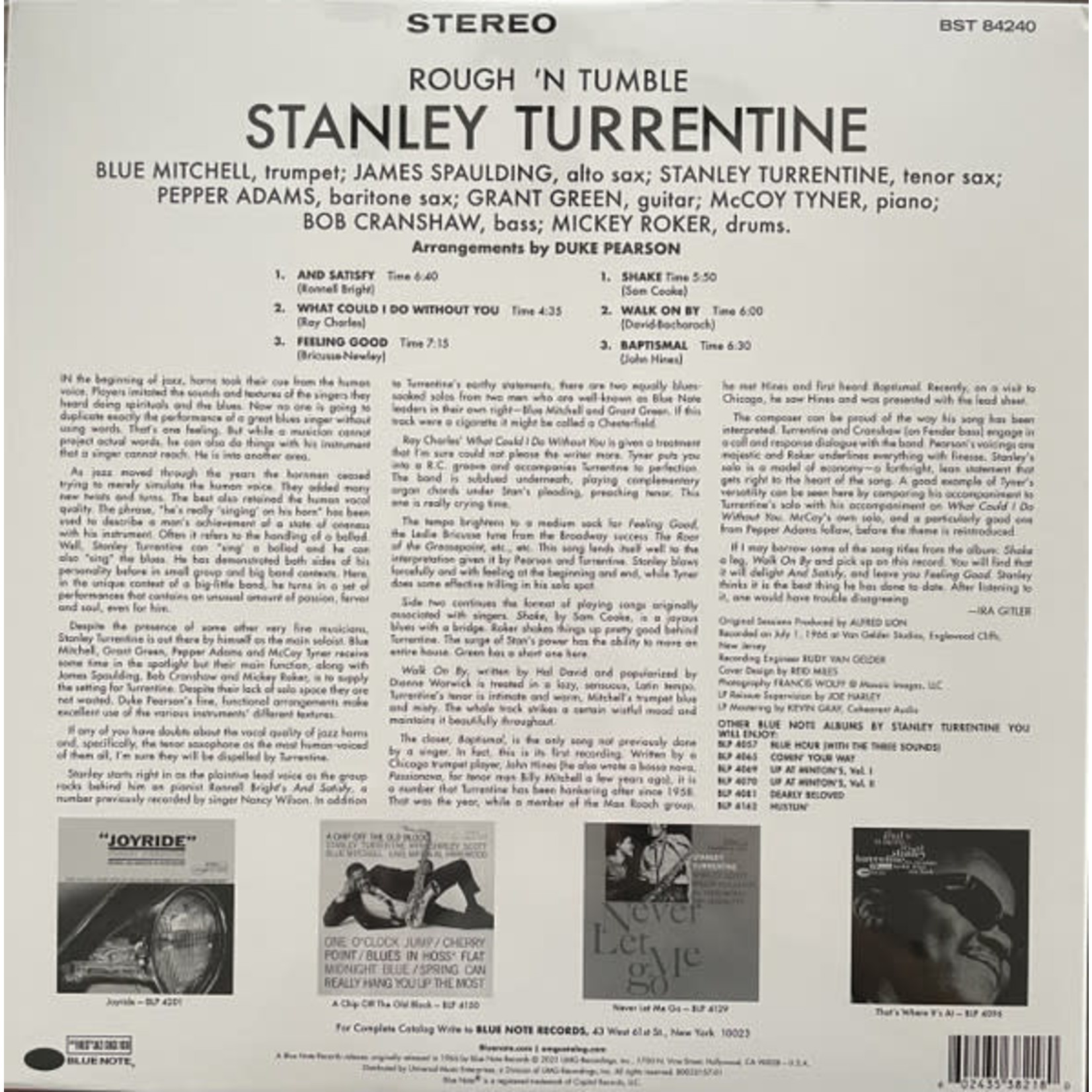 Blue Note Stanley Turrentine - Rough 'N Tumble (LP)