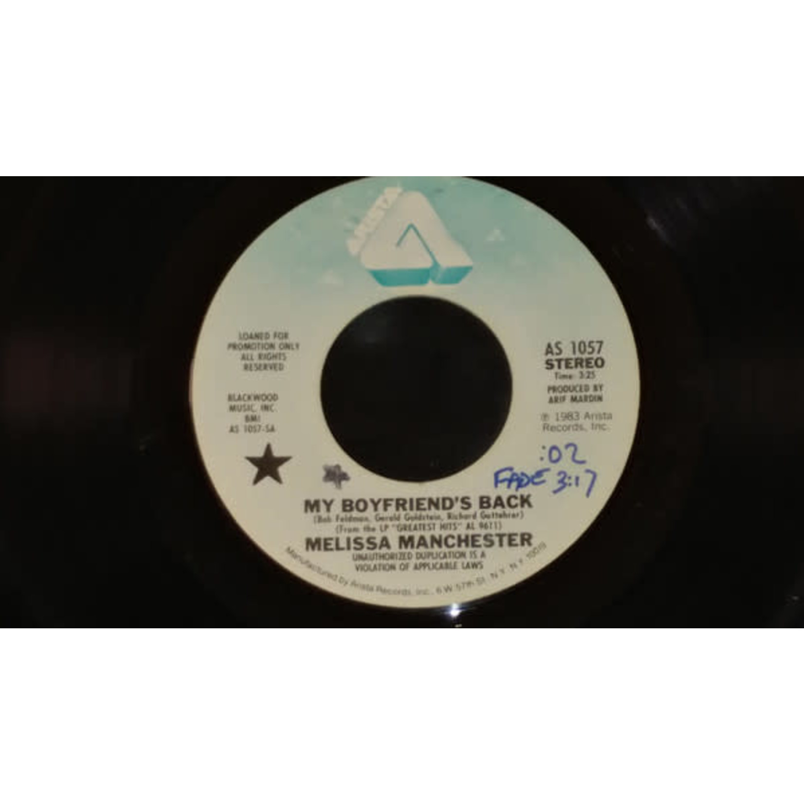 Arista Melissa Manchester - My Boyfriend's Back (7") {VG+}