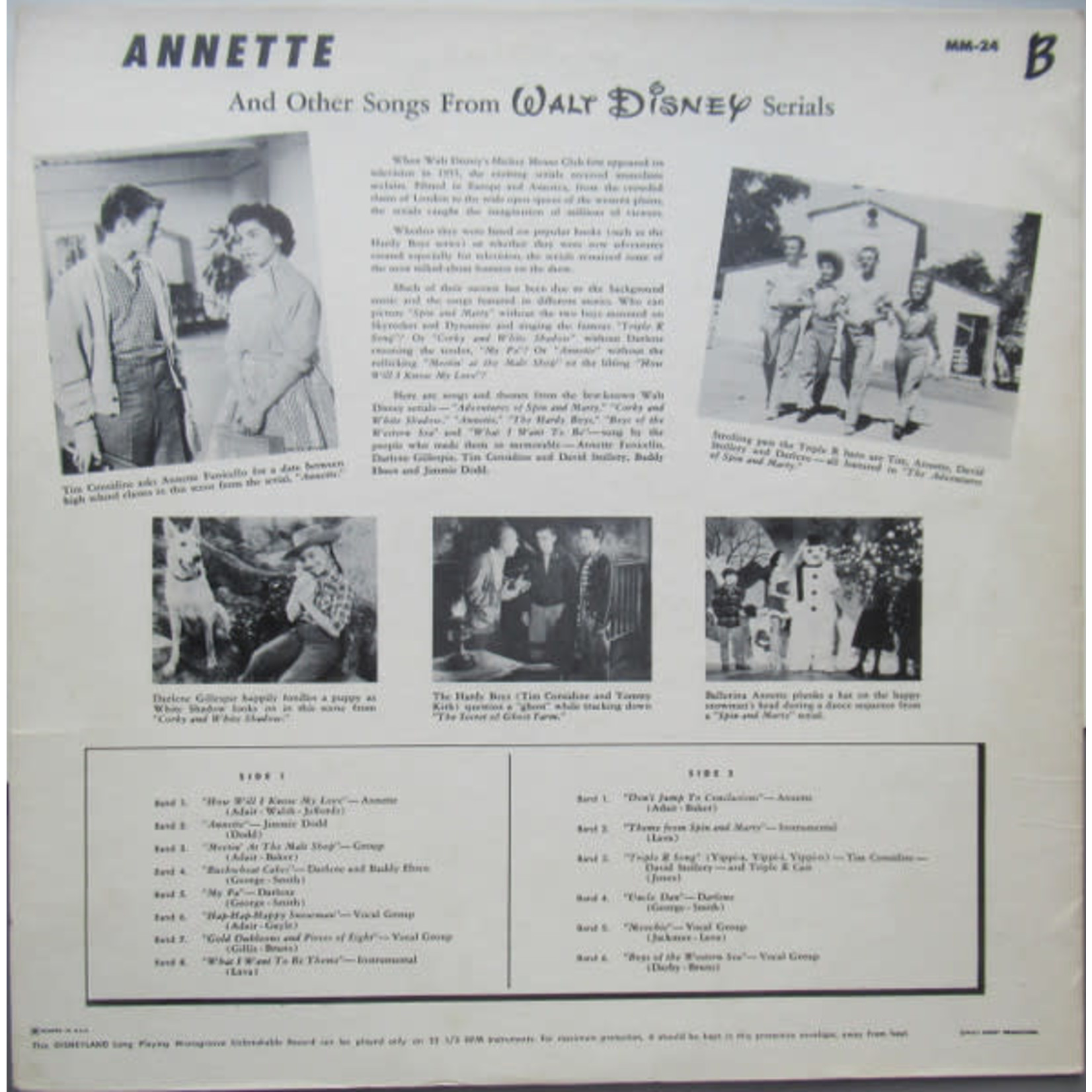 Annette, Tim Considine, Darlene, Jimmie Dodd & Buddy Ebsen - Songs From Annette and other Walt Disney Serials (LP) {G/G}