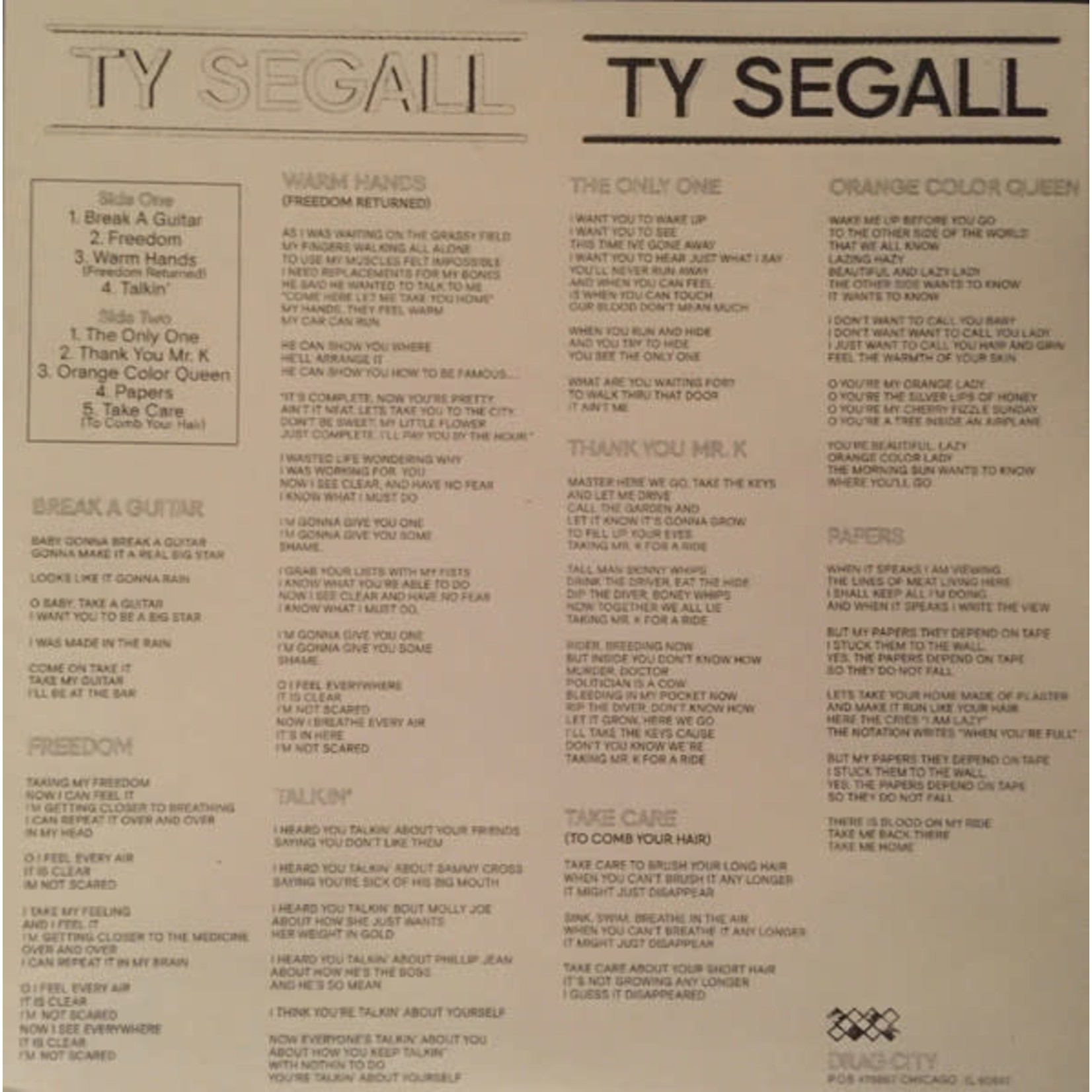 Drag City Ty Segall - Ty Segall (LP)