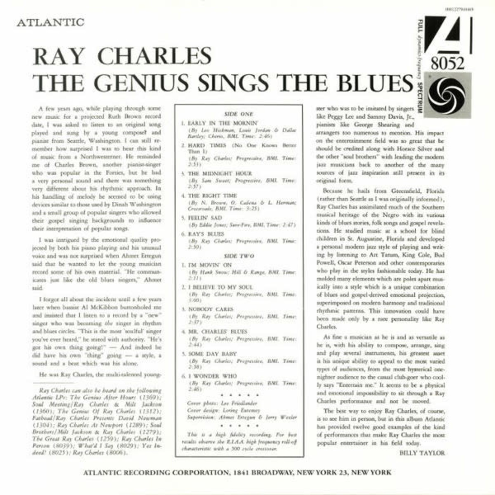Rhino Ray Charles - The Genius Sings The Blues (LP) [Mono]