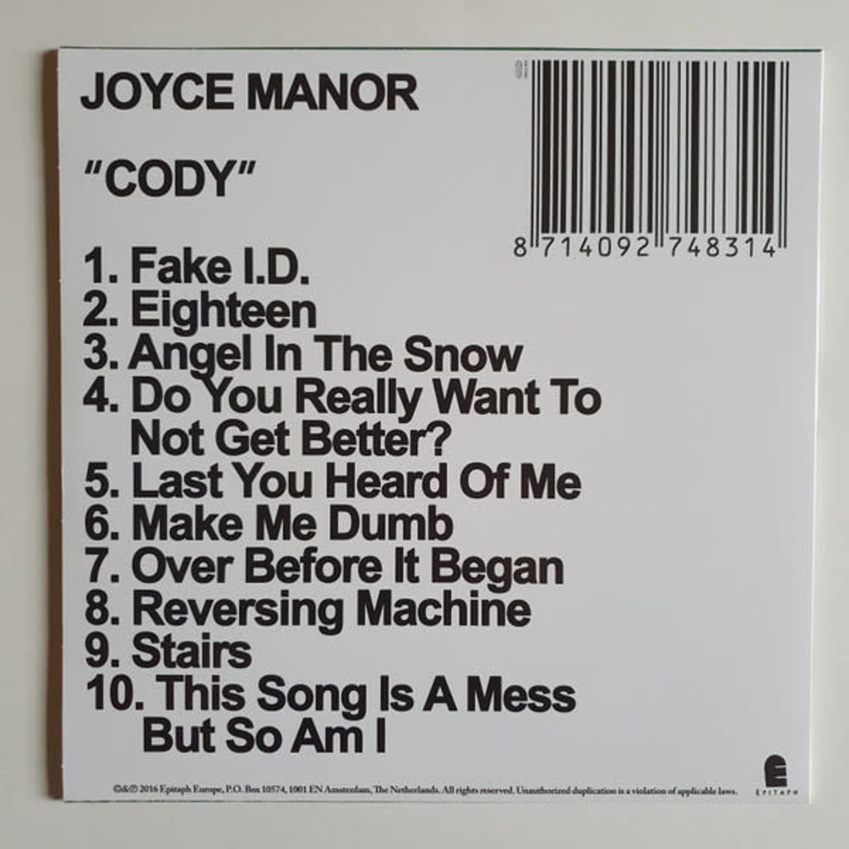 Epitaph Joyce Manor - Cody (LP)