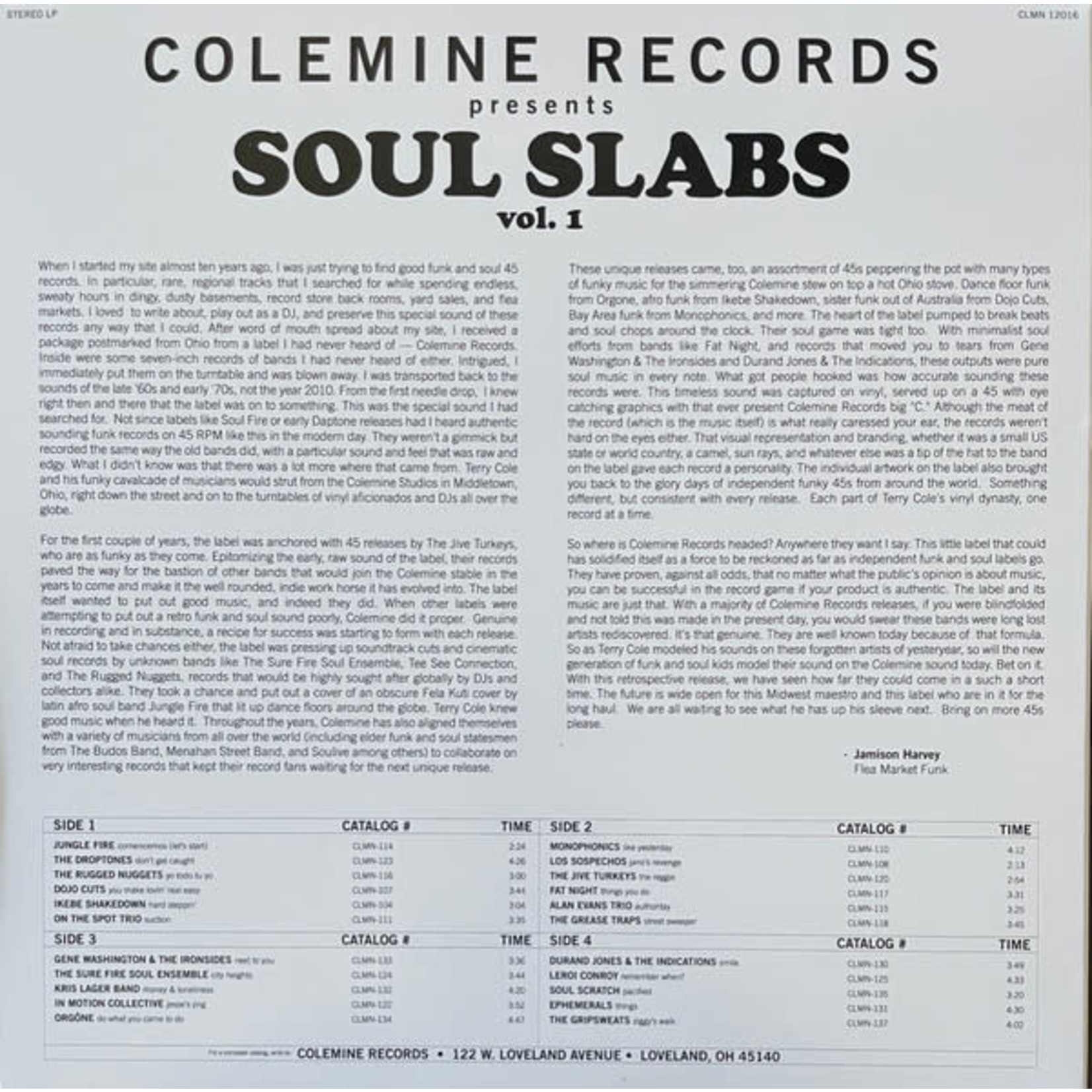 Colemine V/A - Colemine Records presents: Soul Slabs Vol 1 (2LP)