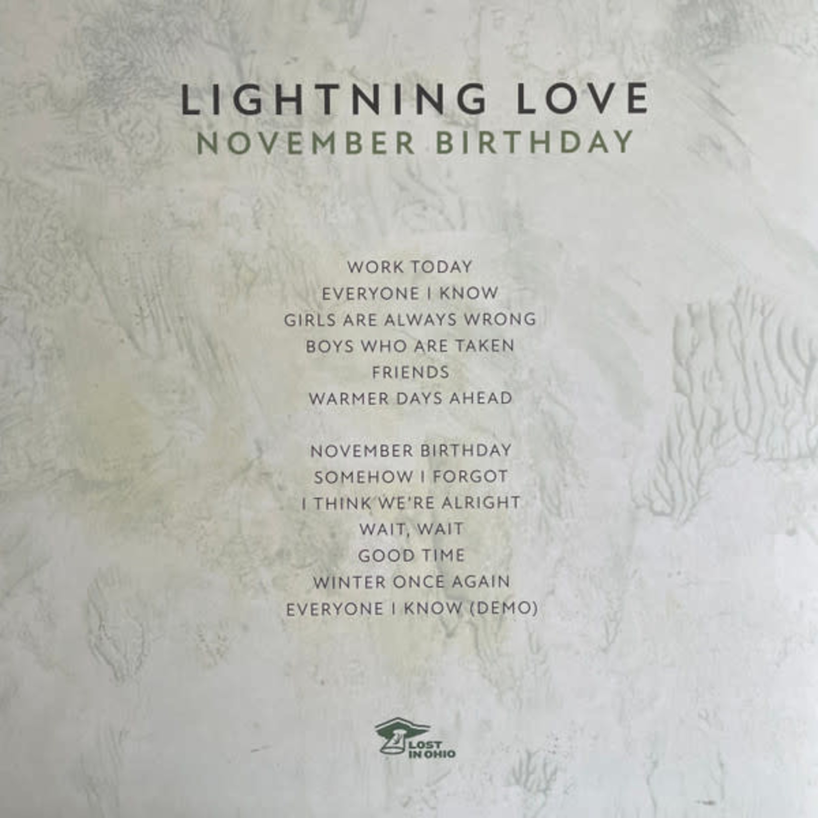 Lost In Ohio Lightning Love - November Birthday (LP) [Green]