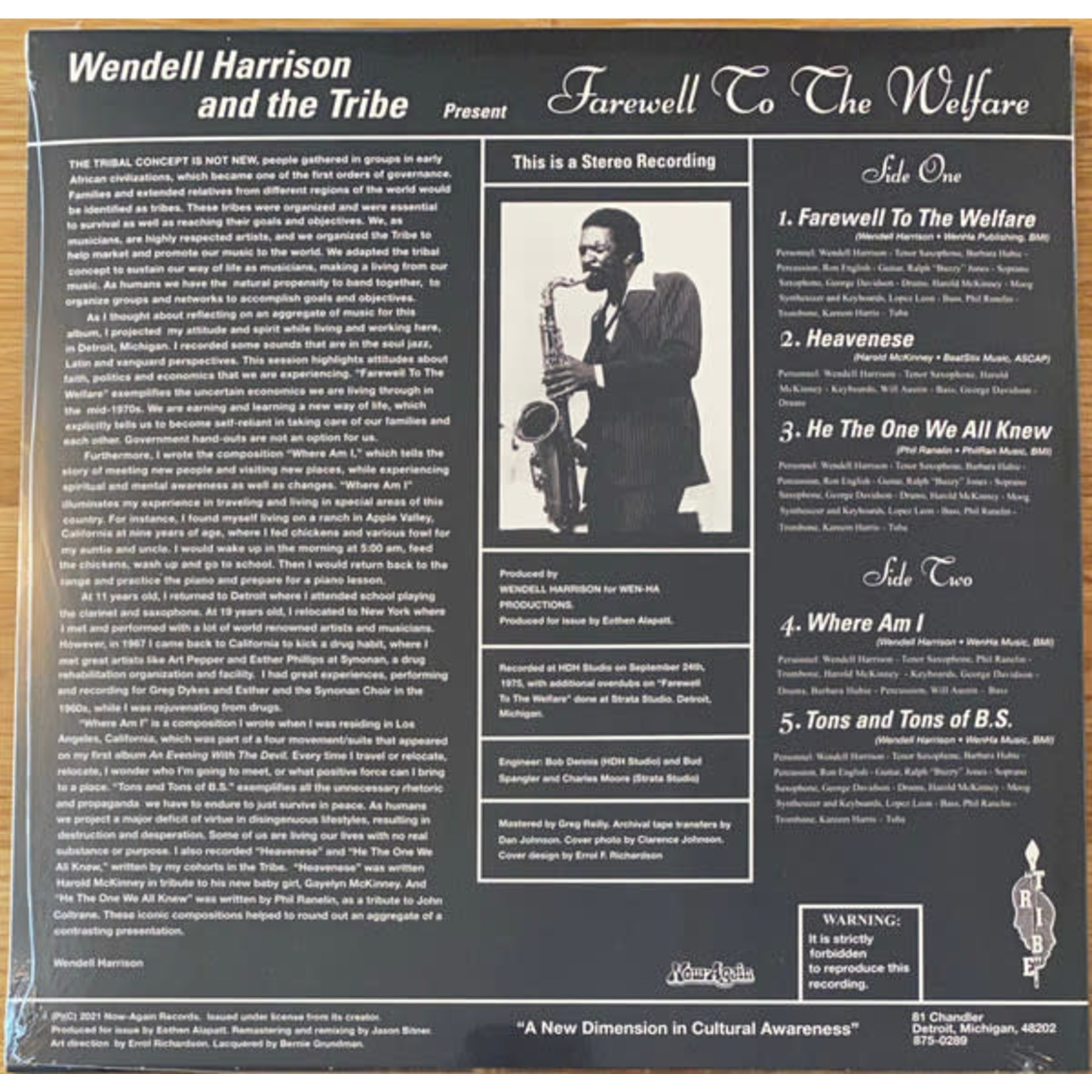 Now-Again Wendell Harrison - Farewell To The Welfare (LP)