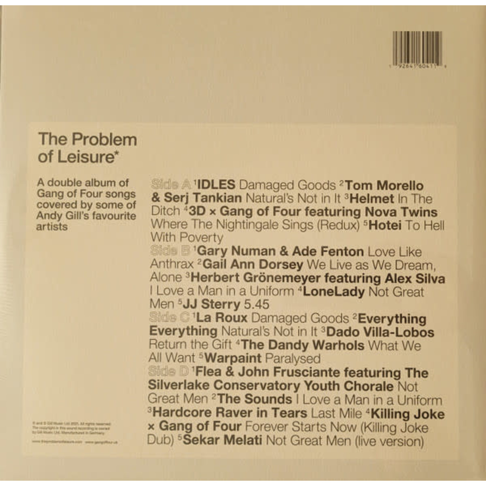 V/A - The Problem of Leisure: A Celebration of Andy Gill & Gang Of Four (2LP) [Yellow]