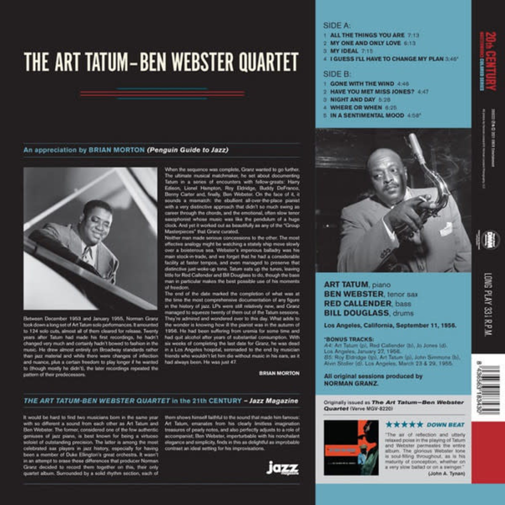 Art Tatum Ben Webster Quartet - The Art Tatum Ben Webster Quartet (LP) [Red]