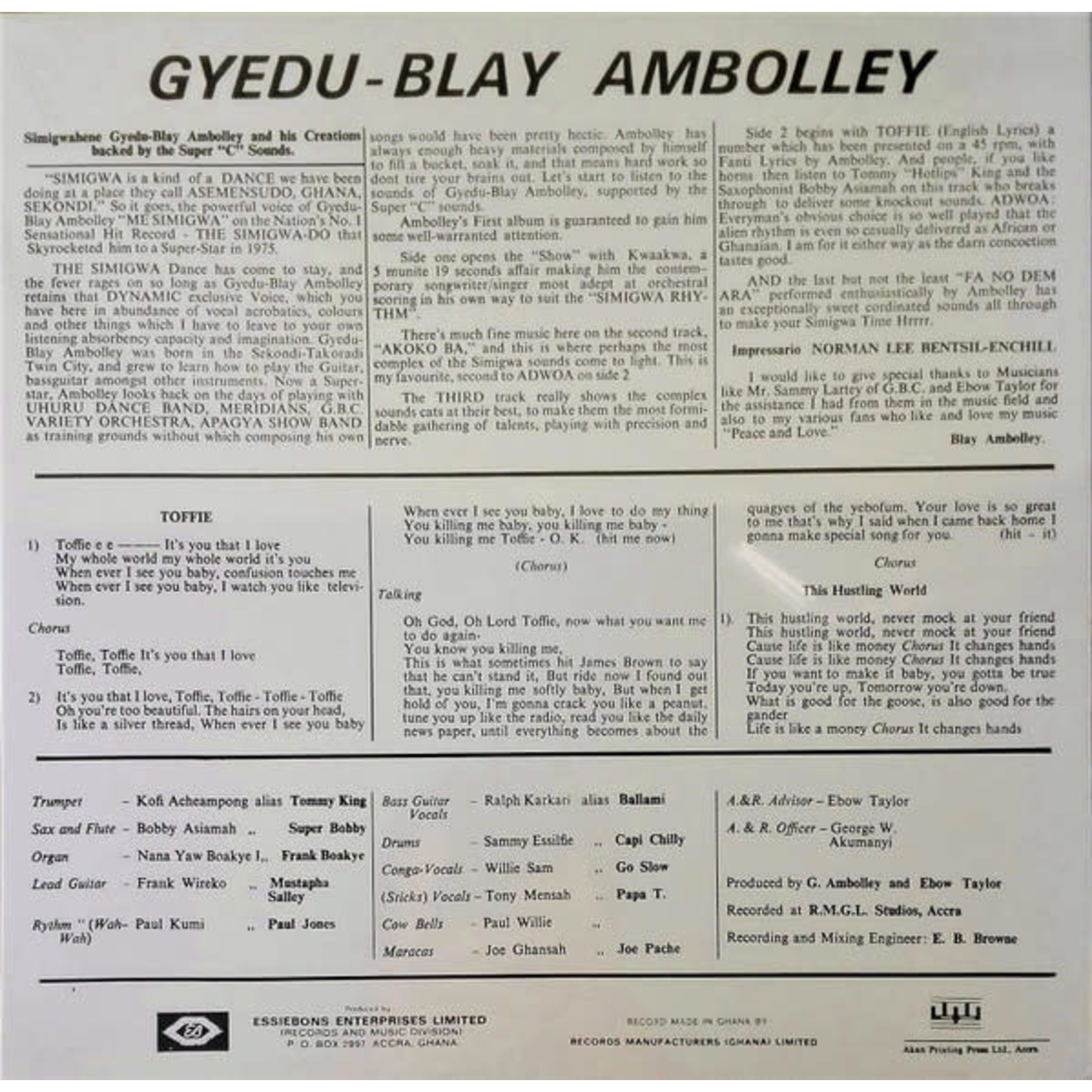 Mr Bongo Gyedu-Blay Ambolley - Simigwa (LP)
