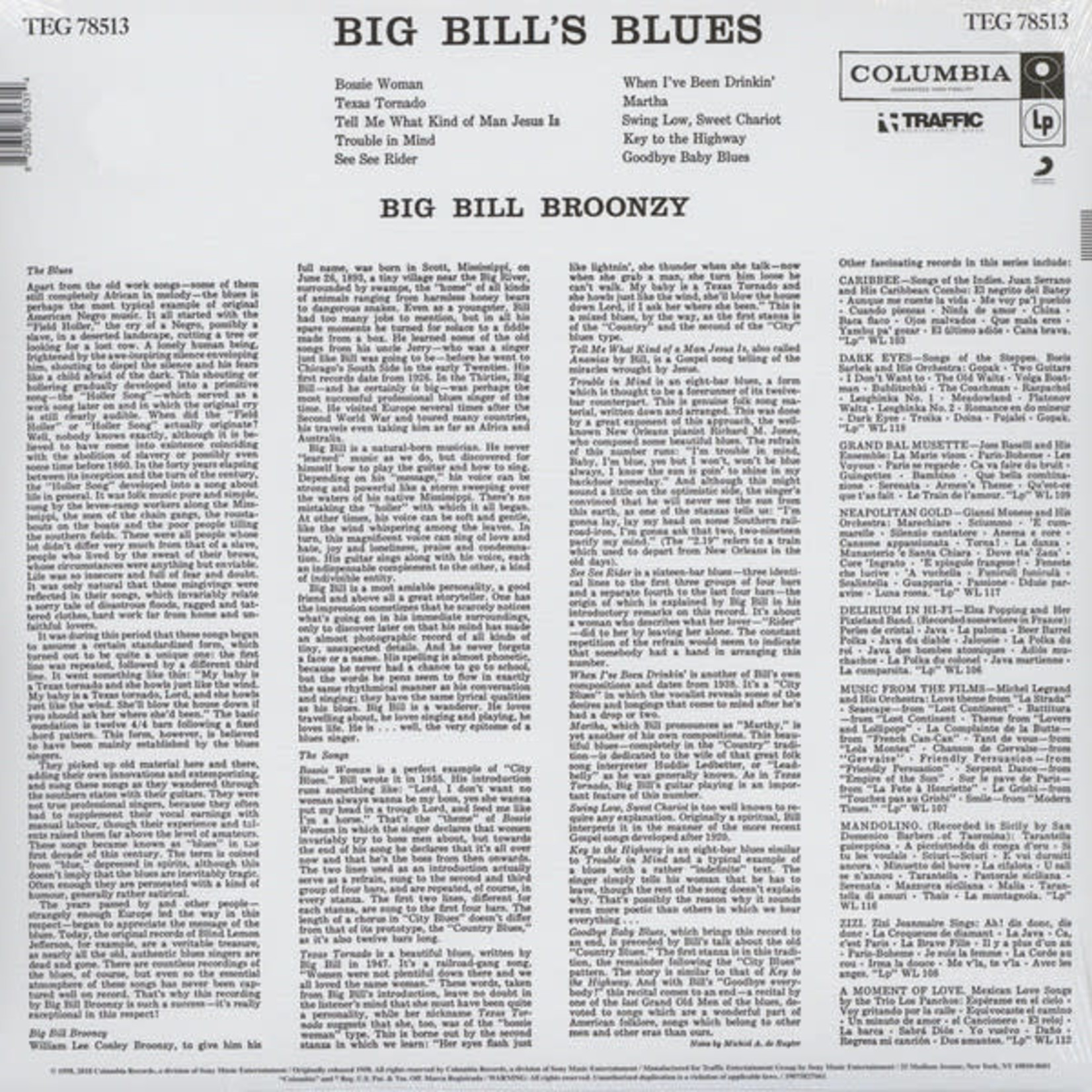 Columbia Big Bill Broonzy - Big Bill's Blues (LP)