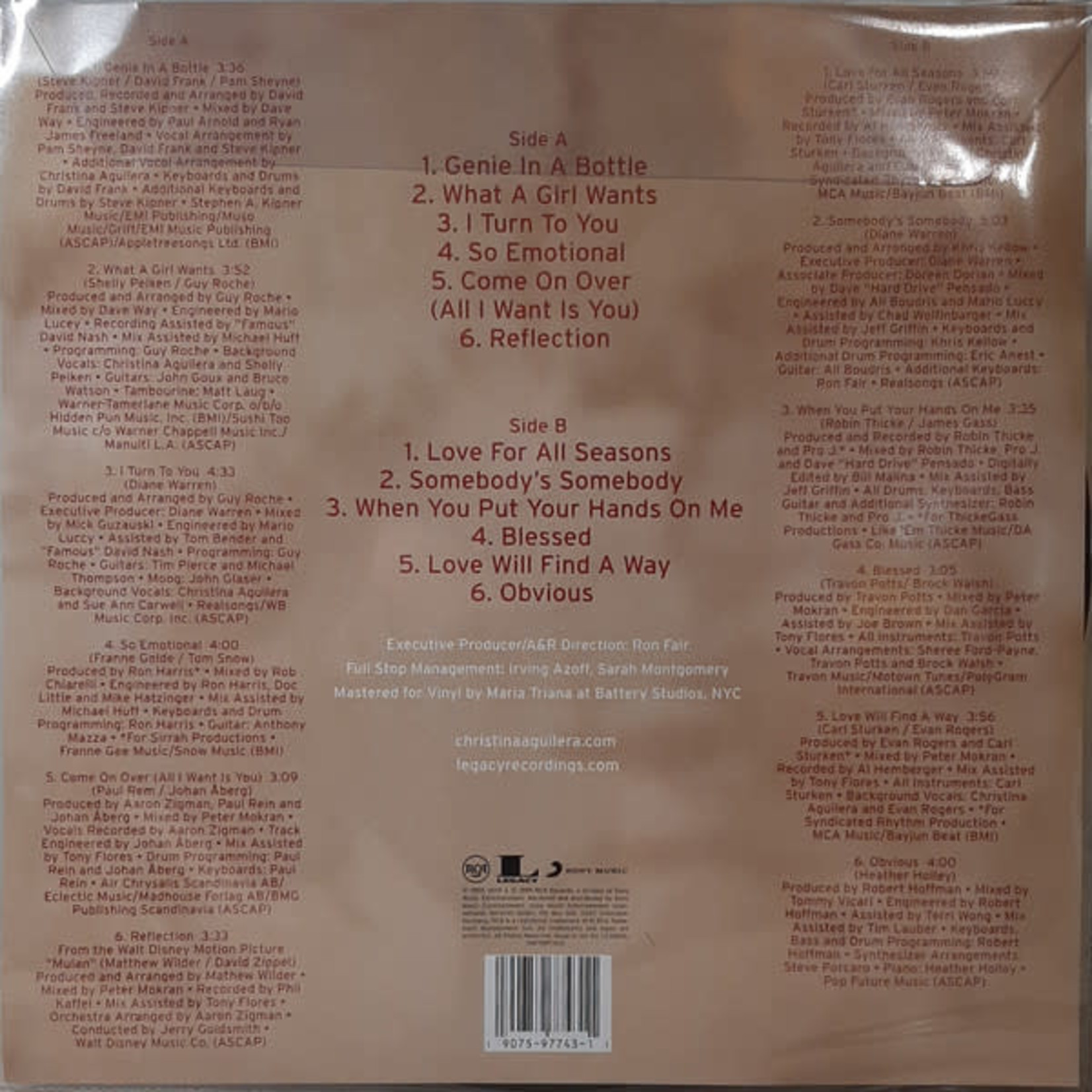 Legacy Christina Aguilera - Christina Aguilera (LP) [Pic]