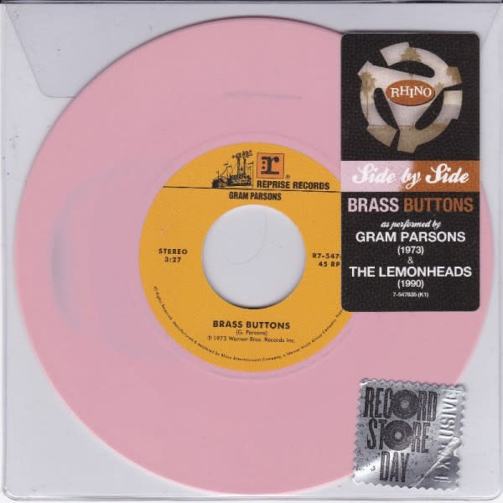 Record Store Day 2008-2023 Gram Parsons / Lemonheads - Brass Buttons (7") [Pink]