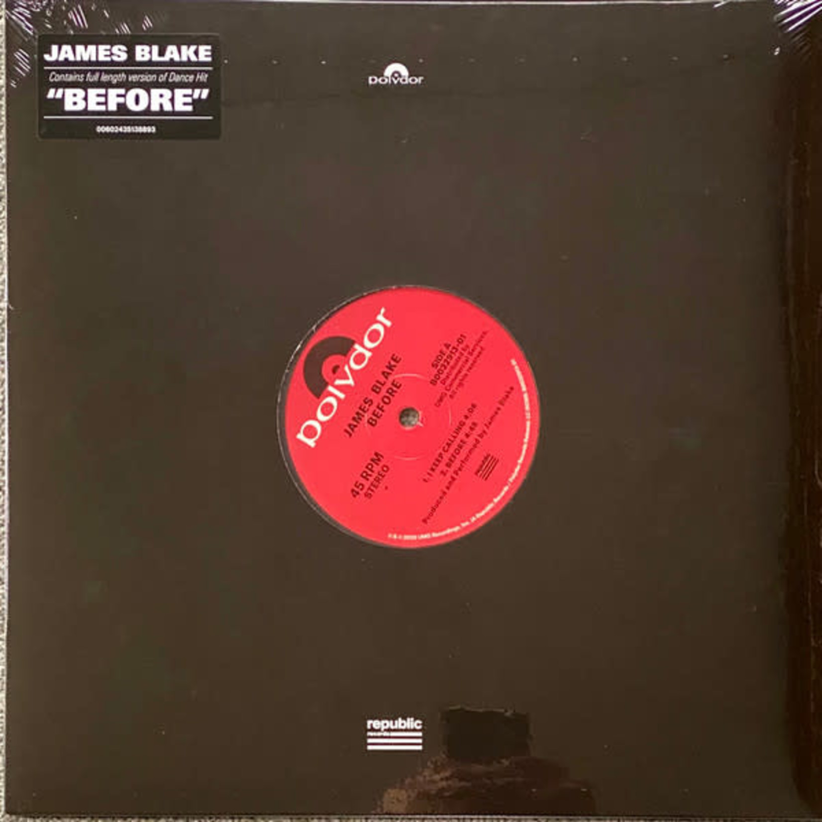 Polydor James Blake - Before (12") [45RPM]
