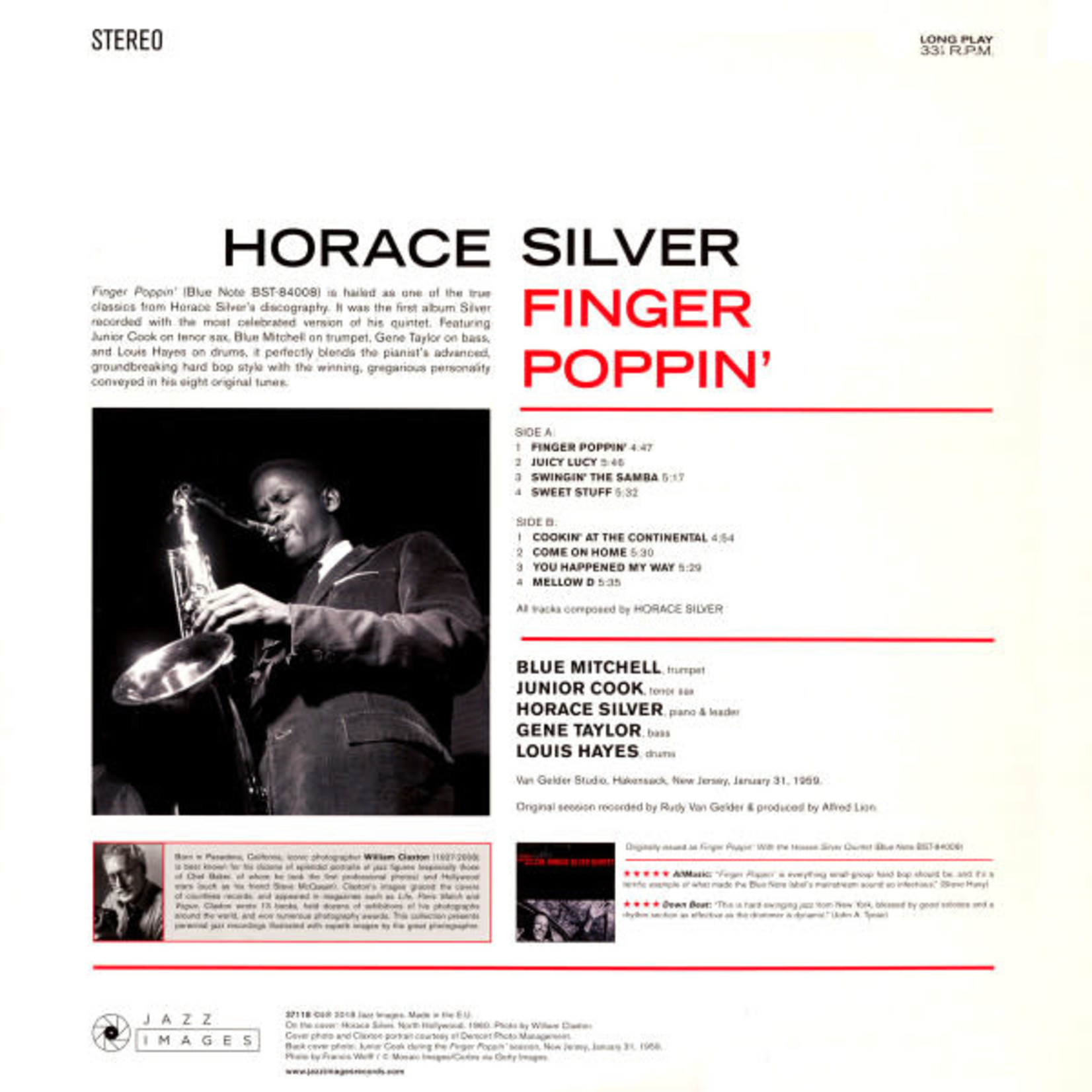 Jazz Images Horace Silver Quintet - Finger Poppin' (LP)