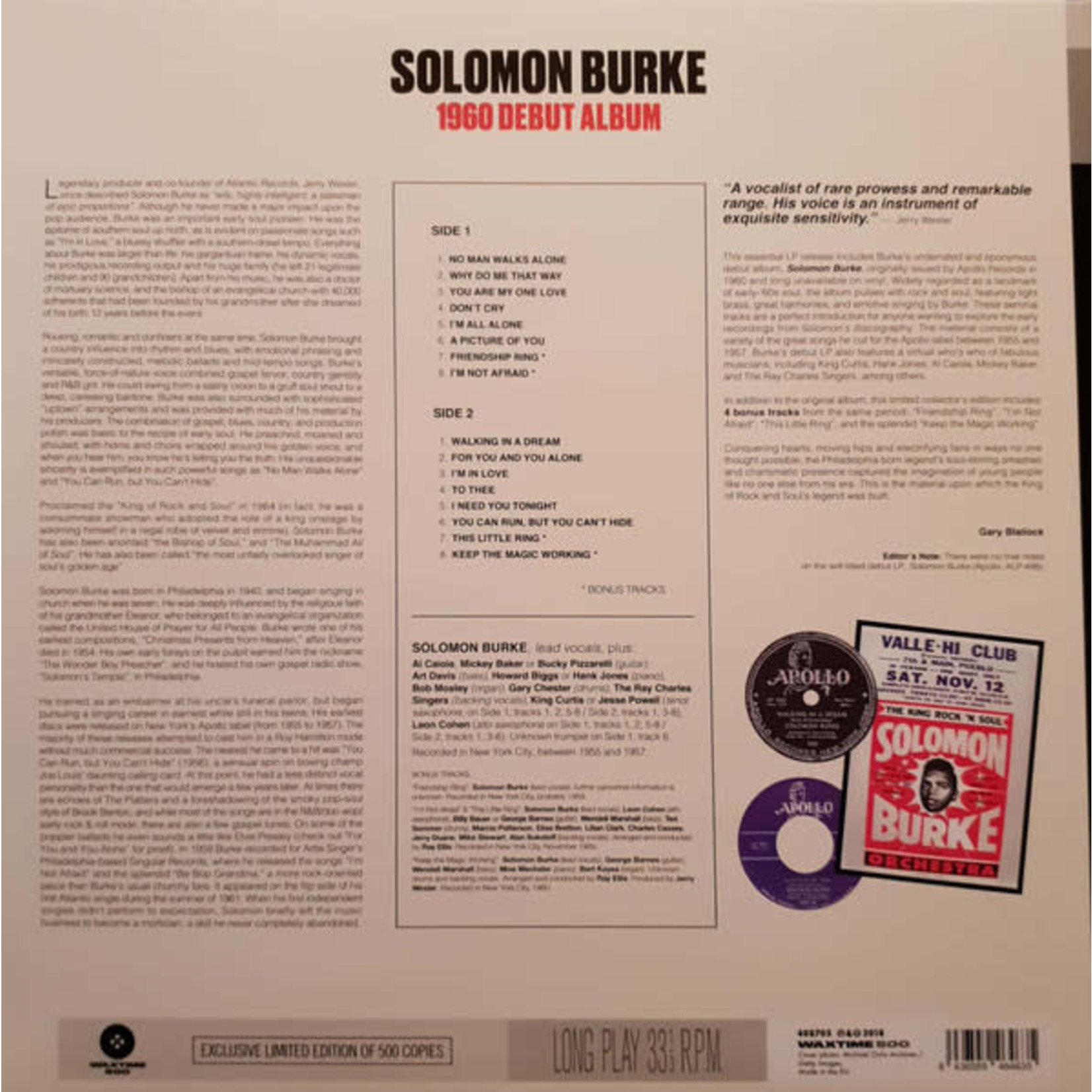 WaxTime Solomon Burke - Solomon Burke: 1960 Debut Album (LP)