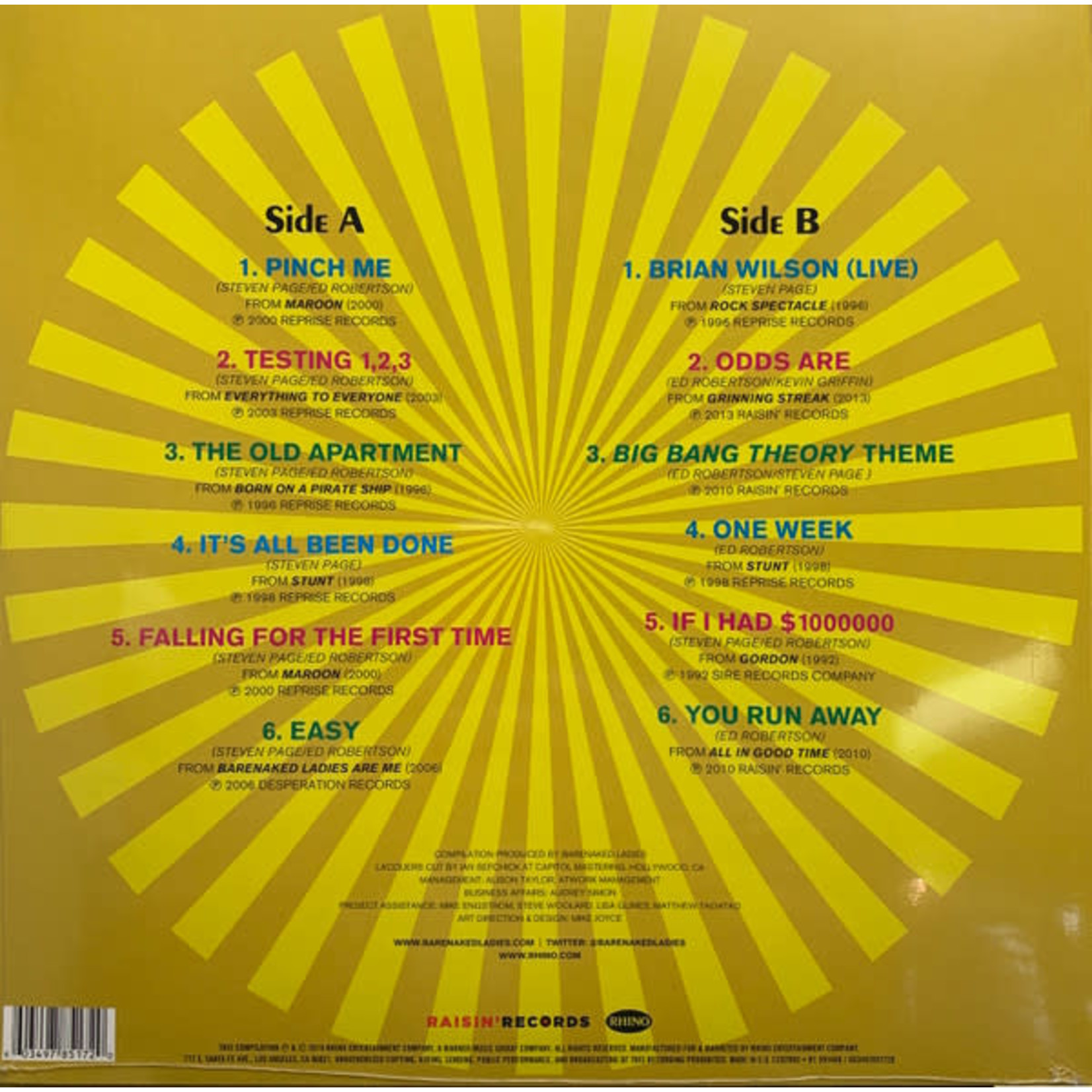 Rhino Barenaked Ladies - Original Hits, Original Stars (LP)