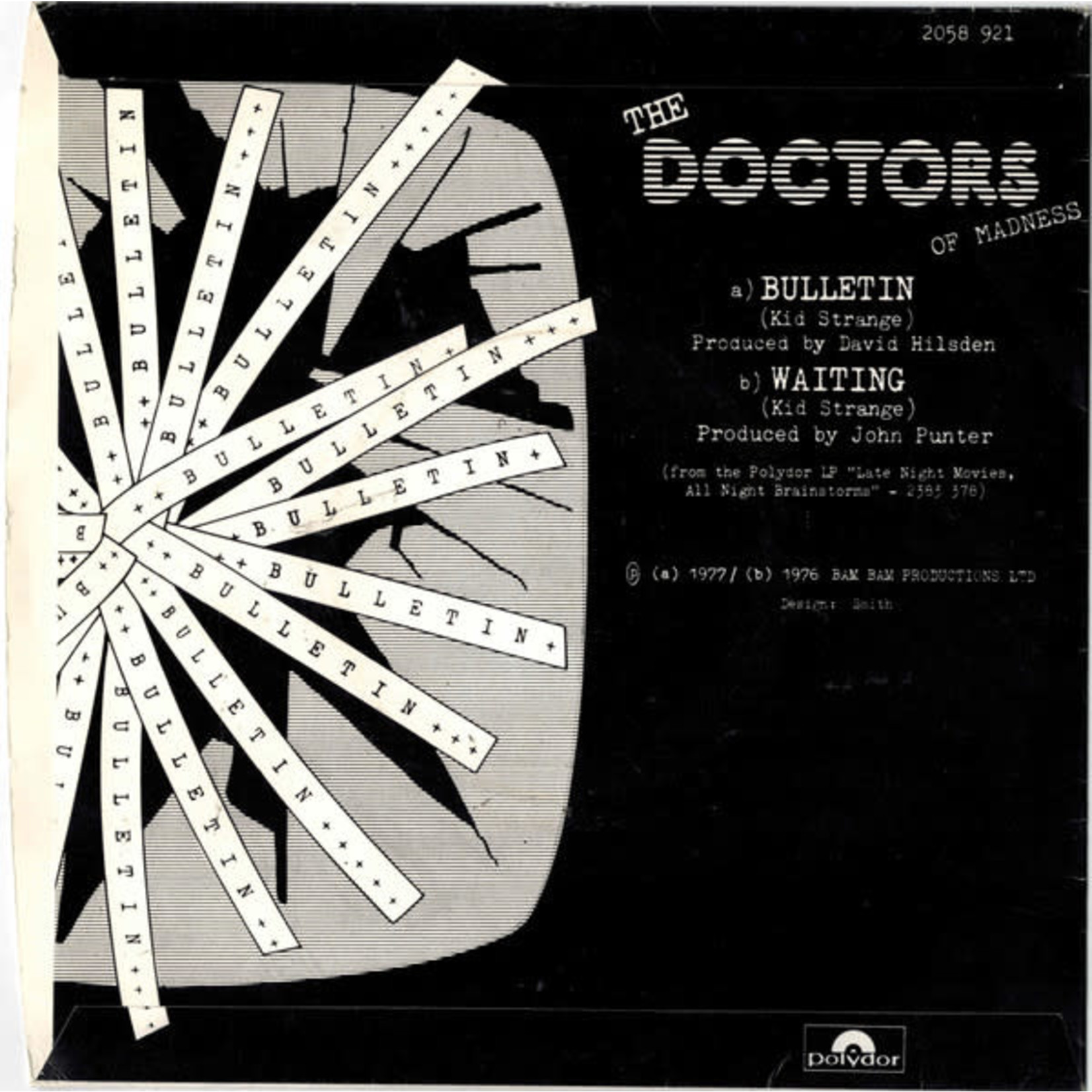 Polydor Doctors of Madness - Bulletin / Waiting (7") {VG+}