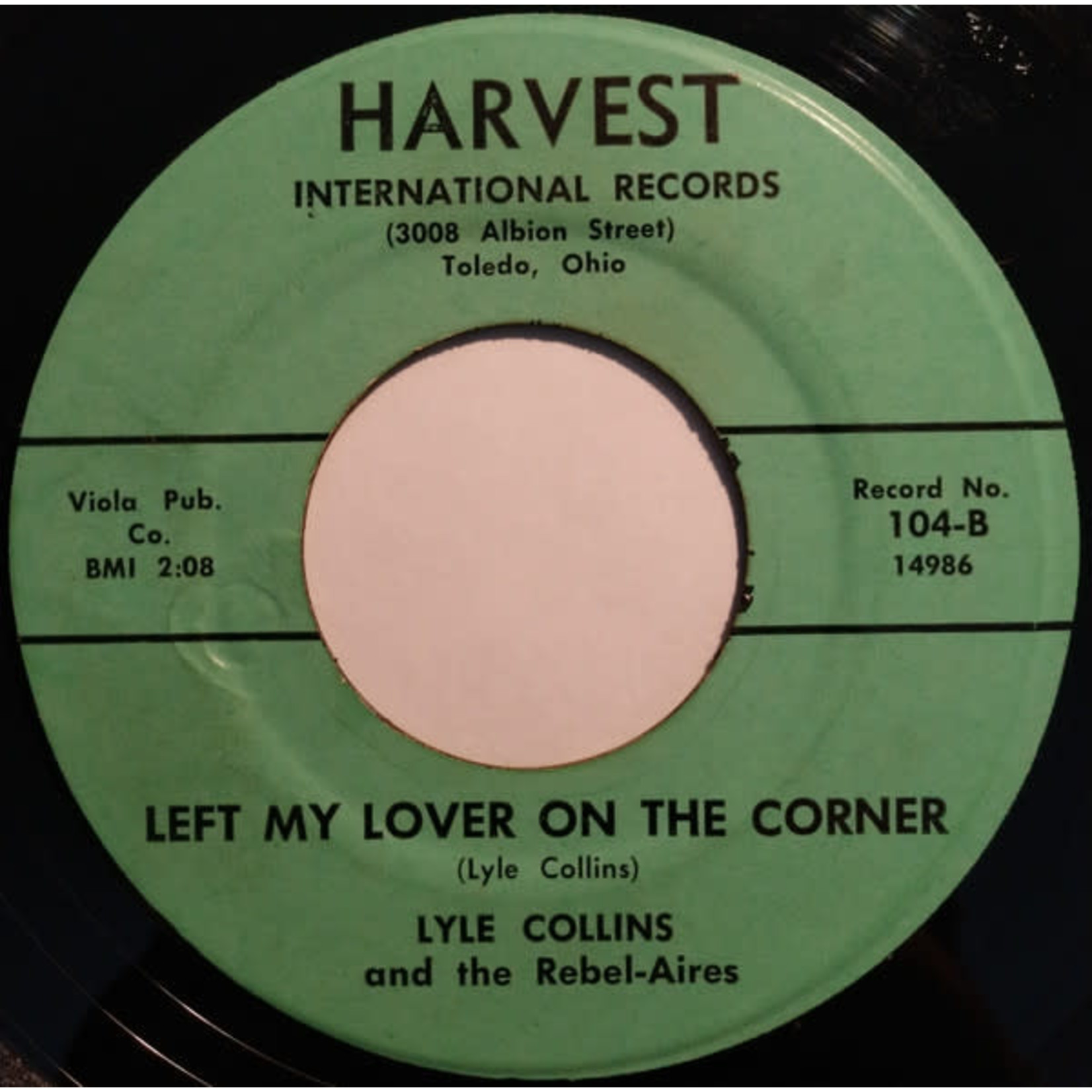 Harvest Lyle Collins And The Rebel-Aires ‎- Three Great Stars / Left My Lover On The Corner (7") {VG}