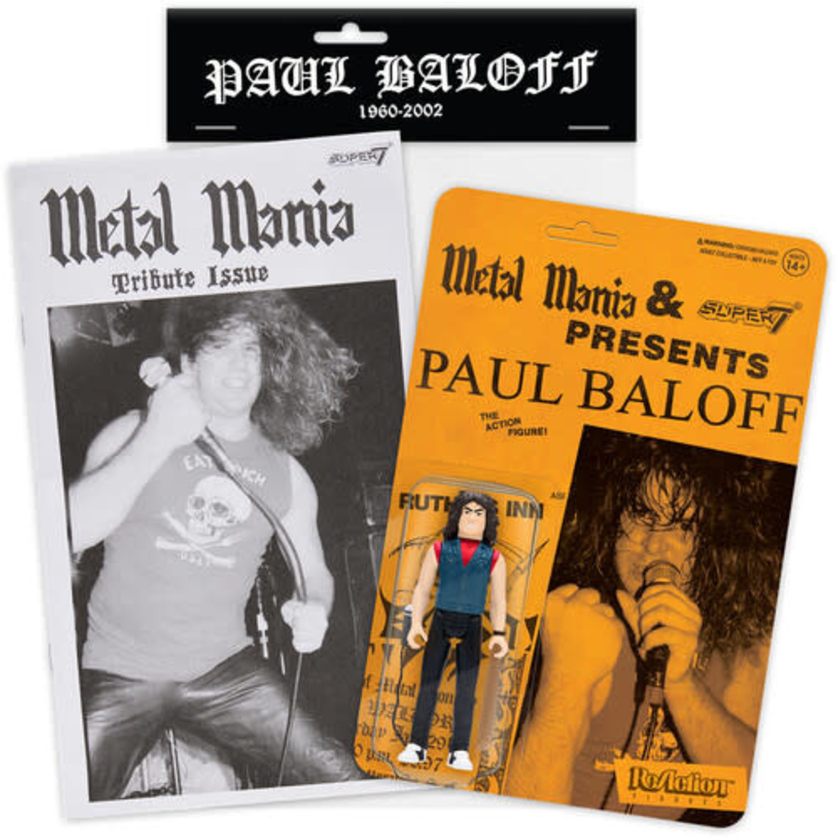 Super7 Paul Baloff - Metal Mania Fanzine Bundle (ReAction Figure)