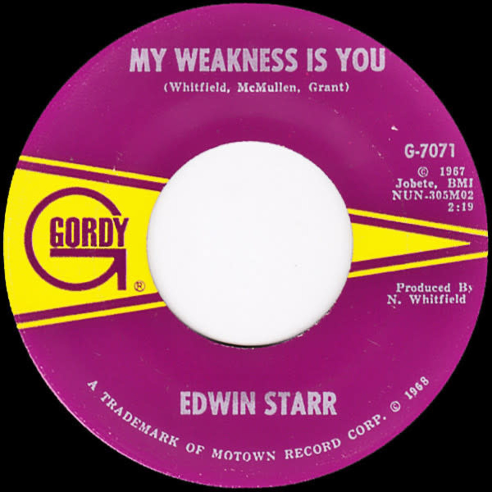 Edwin Starr - I Am The Man For You / My Weakness Is You (7") {G+}