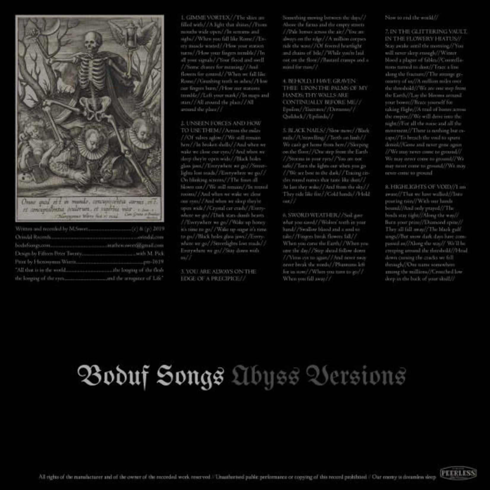 Orindal Boduf Songs - Abyss Versions (LP)