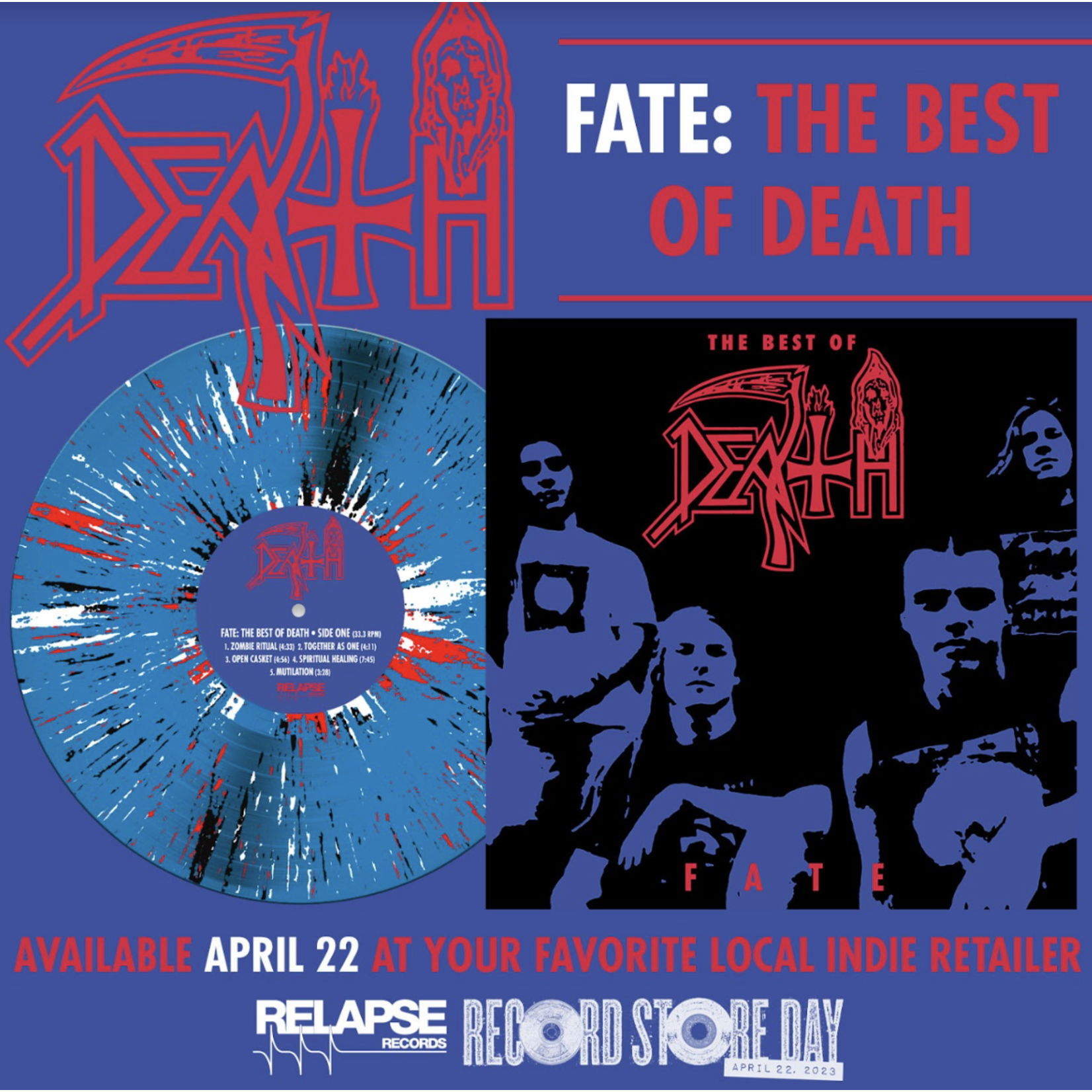 Record Store Day 2008-2023 Death - Fate: The Best of Death (LP) [Splatter]