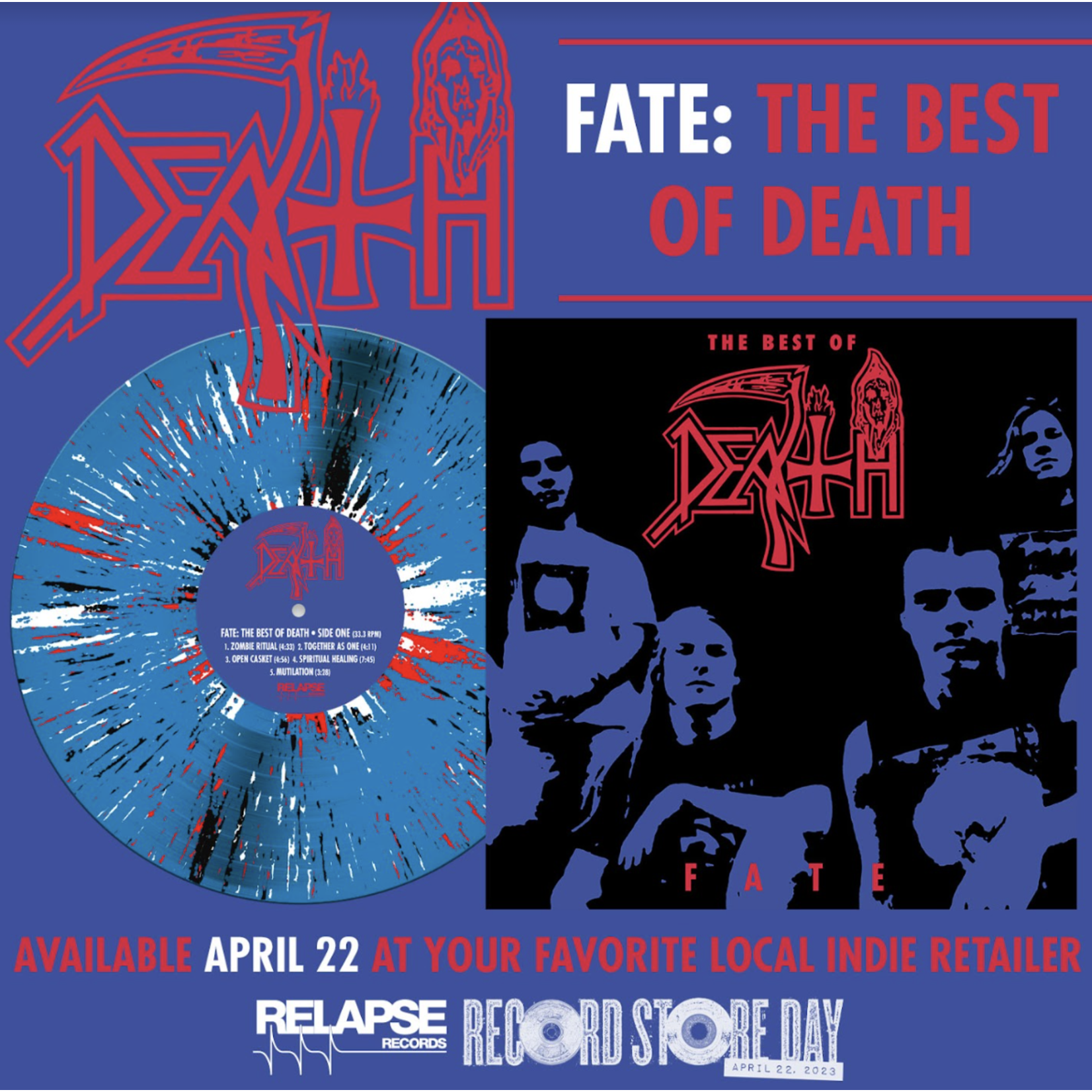 Record Store Day 2008-2025 Death - Fate: The Best of Death (LP) [Splatter]
