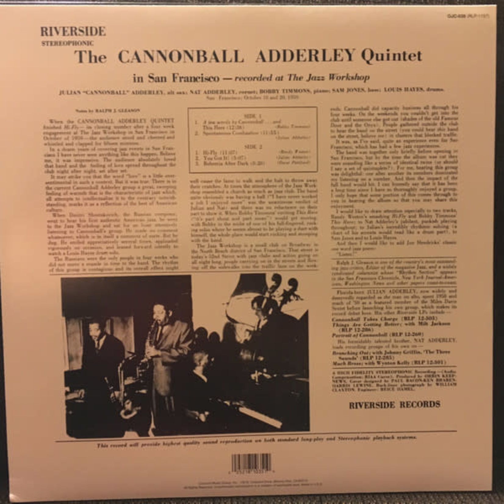 Original Jazz Classics Cannonball Adderley Quintet - In San Francisco (LP)