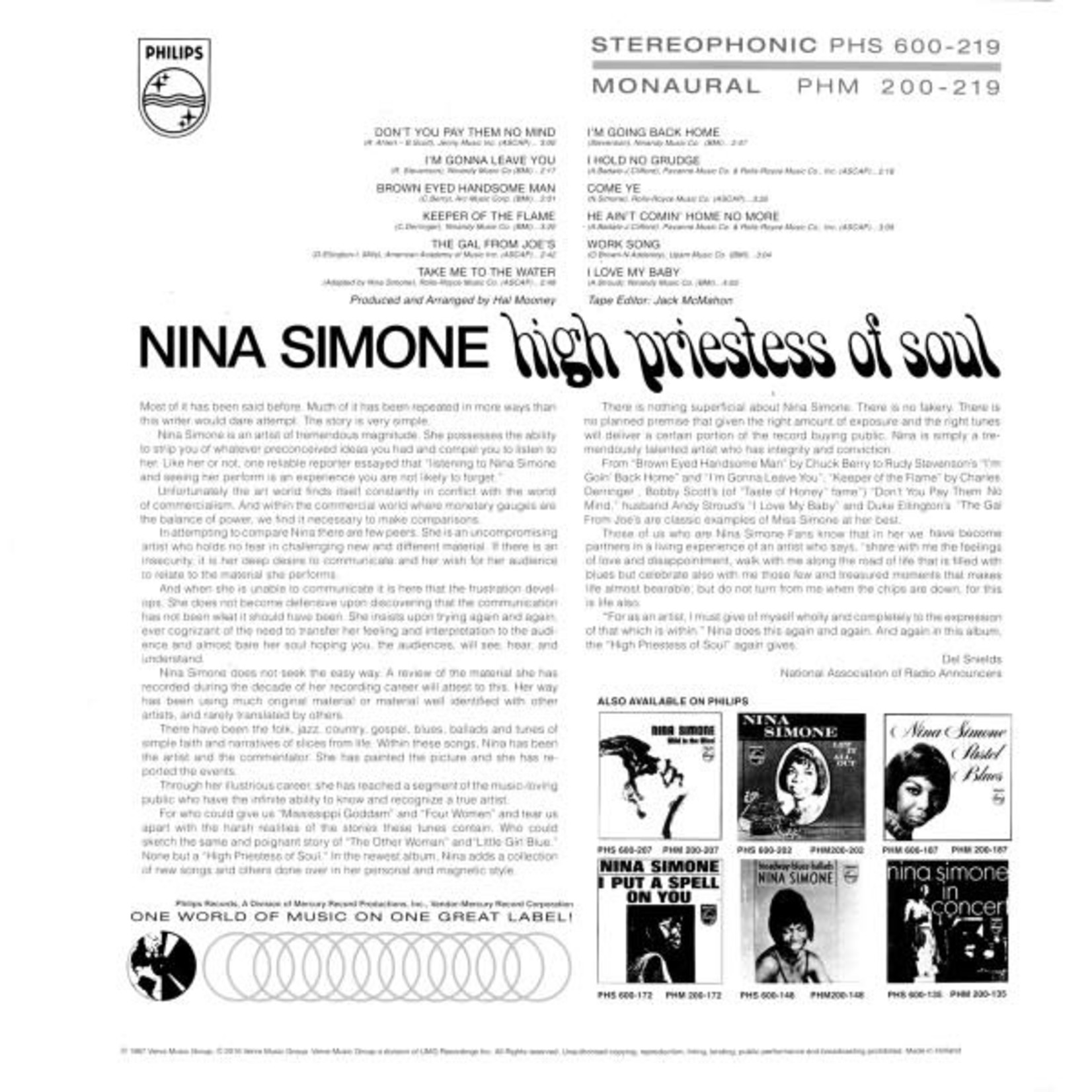 Philips Nina Simone - High Priestess Of Soul (LP)