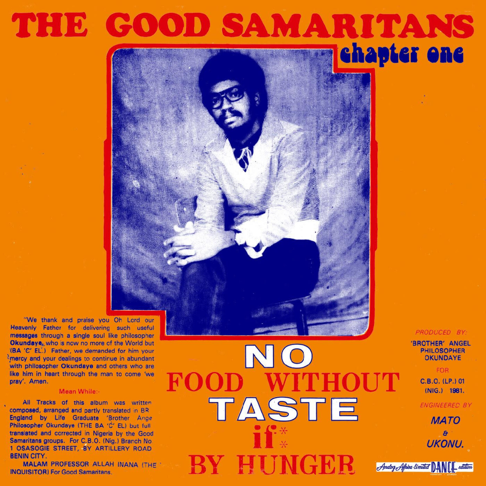 Analog Africa Good Samaritans - No Food Without Taste If By Hunger (LP) [Orange]