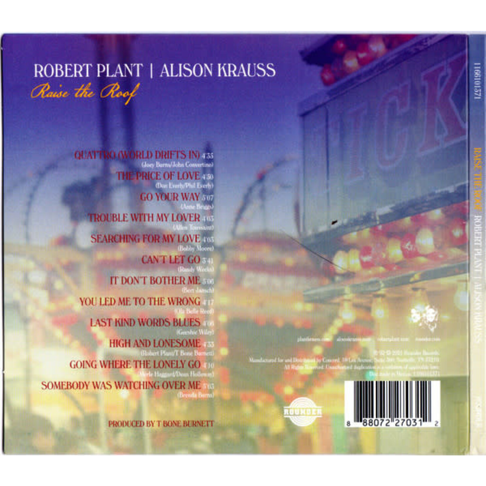 Rounder Robert Plant & Alison Krauss - Raise The Roof (CD)