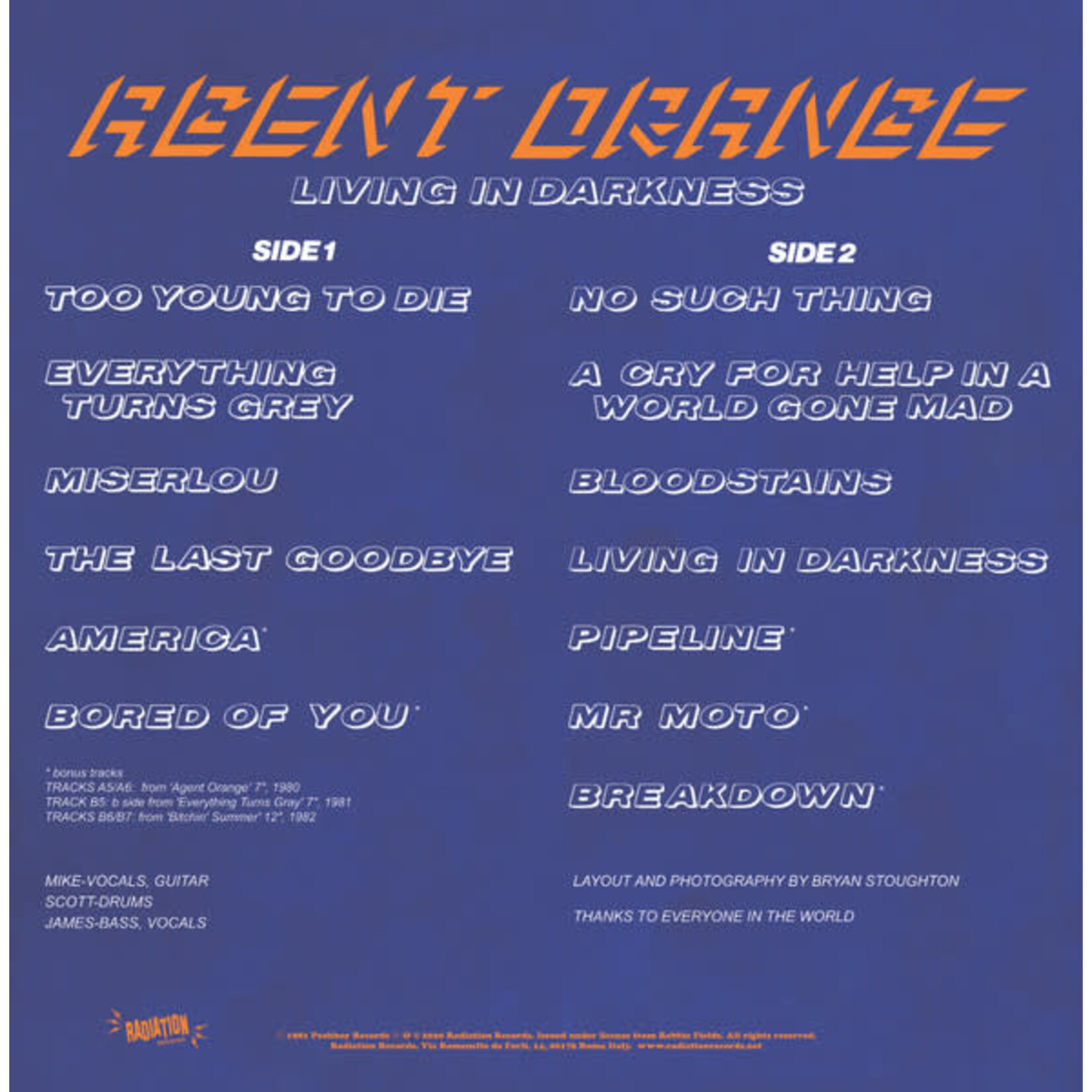 Radiation Agent Orange - Living in Darkness (LP)