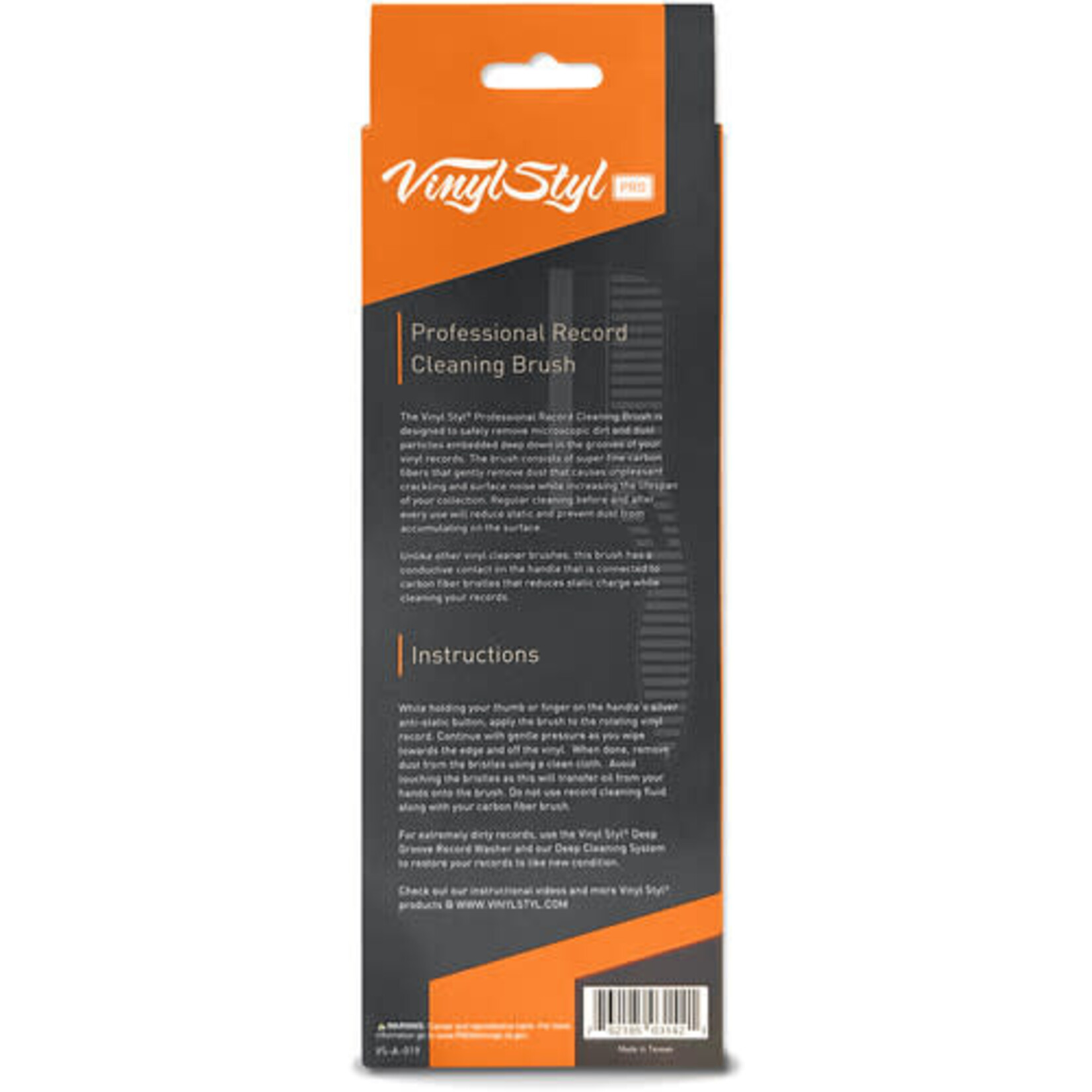 Vinyl Styl Vinyl Styl - Premium Conductive Anti-Static Record Cleaning Brush [White]