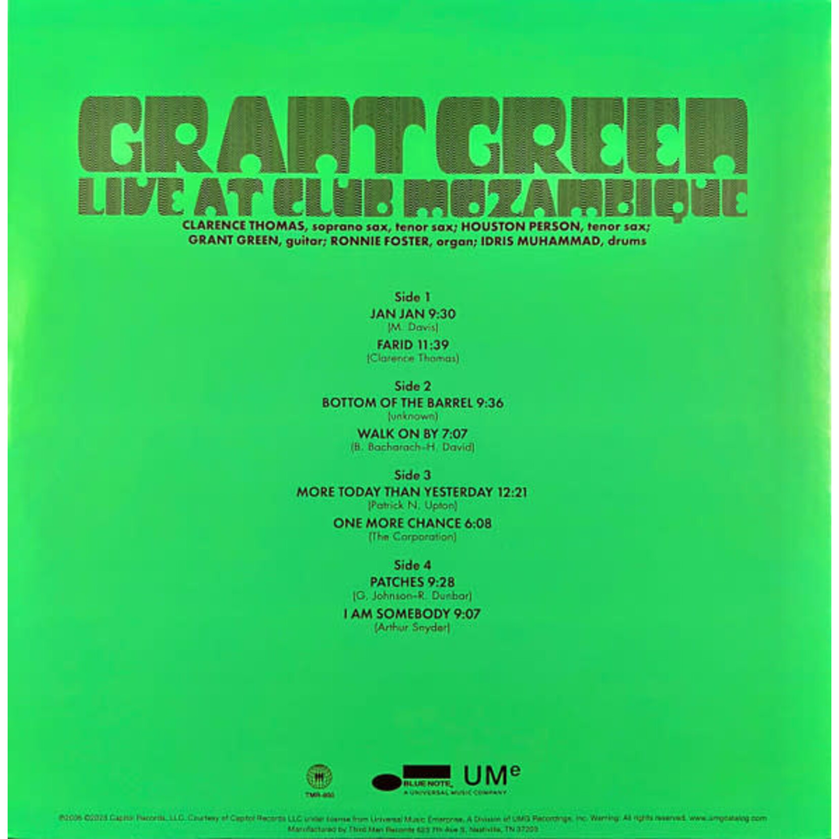 Third Man Grant Green - Live at Club Mozambique (2LP)